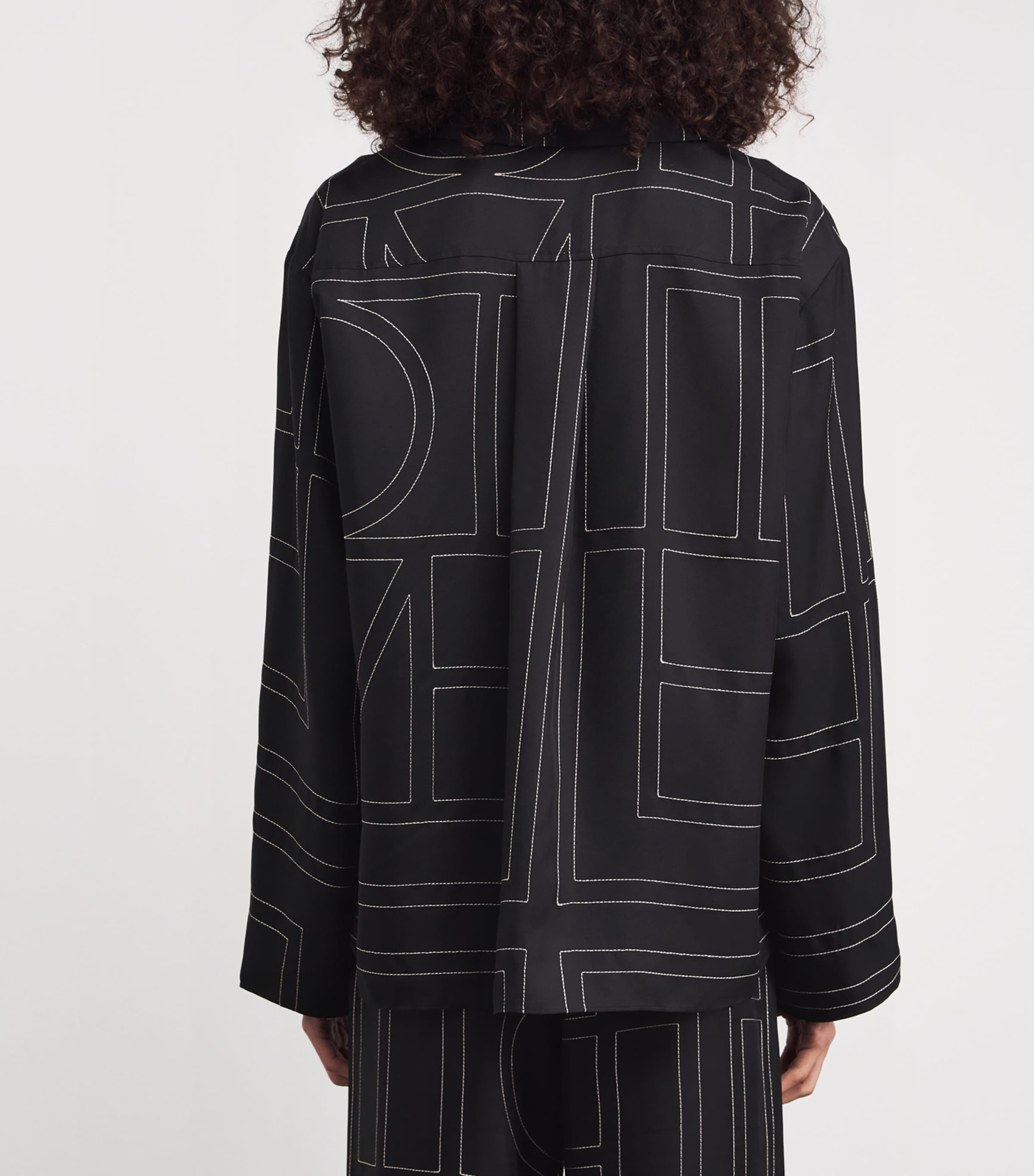 Silk Embroidered Monogram Shirt BLACK MONOGRAM 925 Image 4