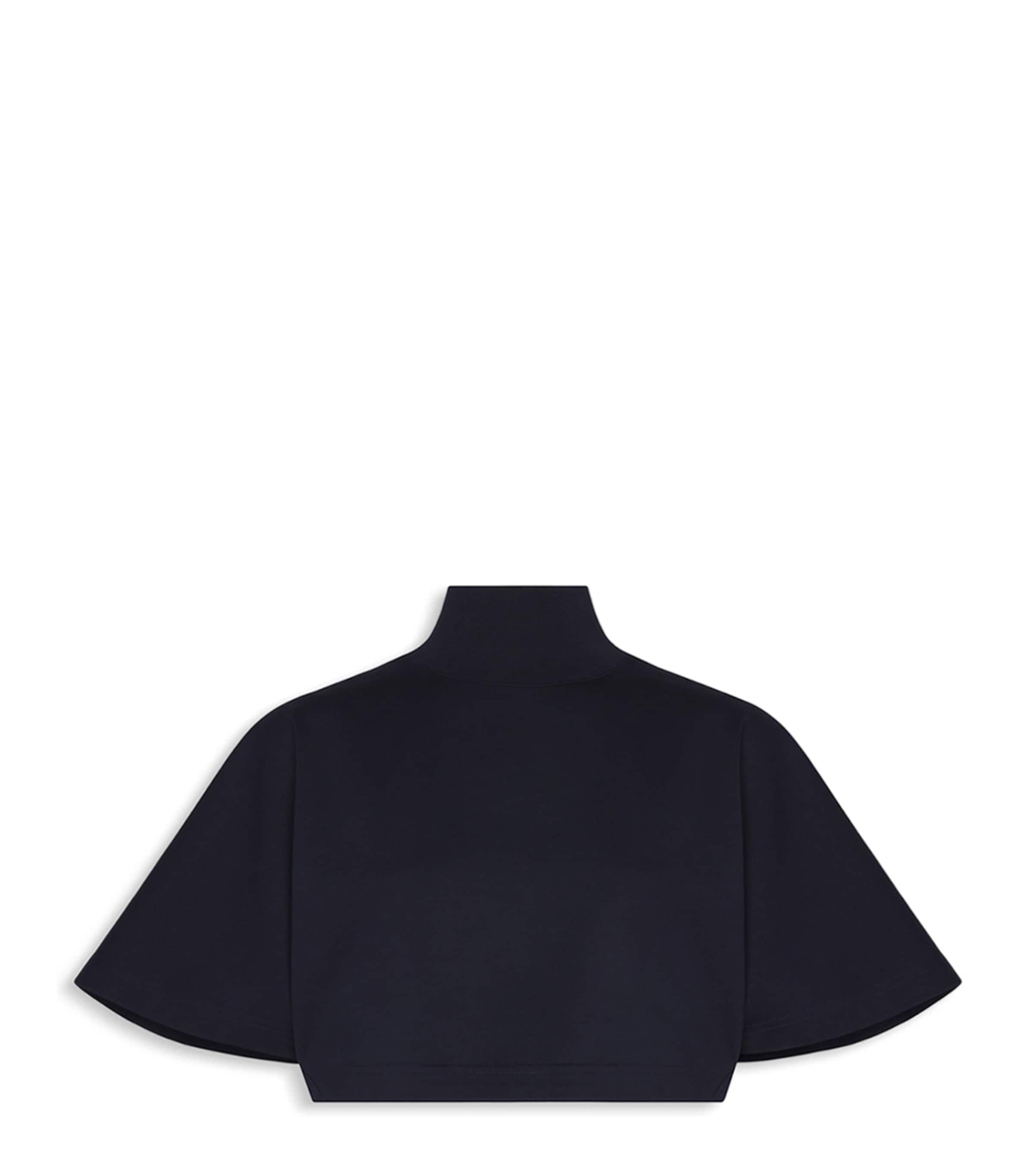 Alaïa Womens Cotton Jersey Crop Top Black Image 2