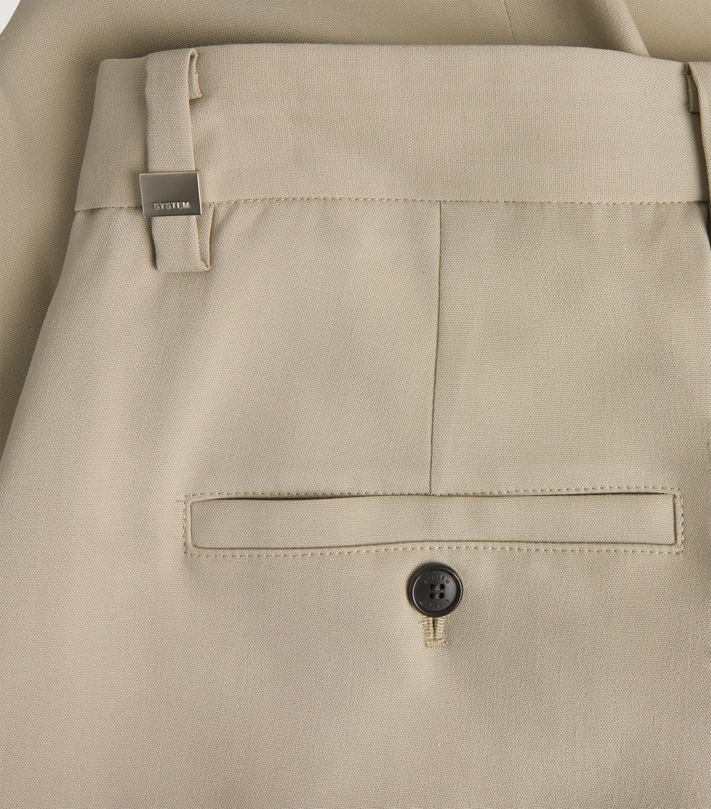 System Mens Double-Pleat Wide-Leg Trousers Khaki Beige Image 6