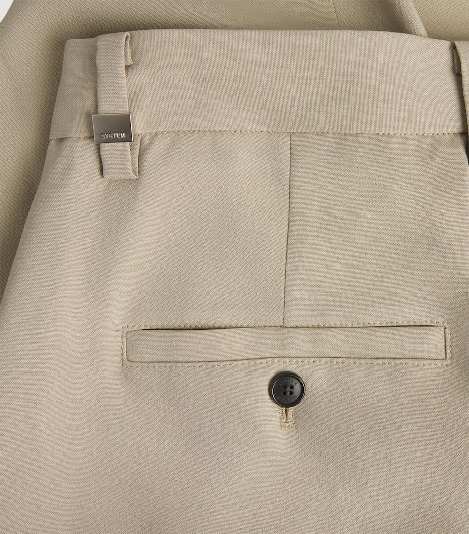 System Mens Double-Pleat Wide-Leg Trousers Khaki Beige Image 6