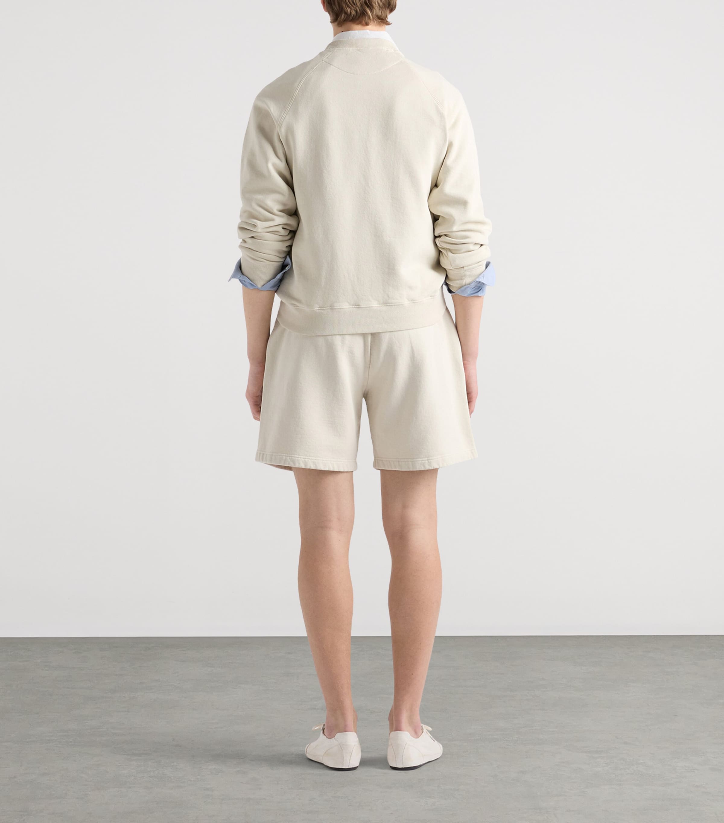 Prada Mens Cotton Bermuda Shorts Neutral Image 4