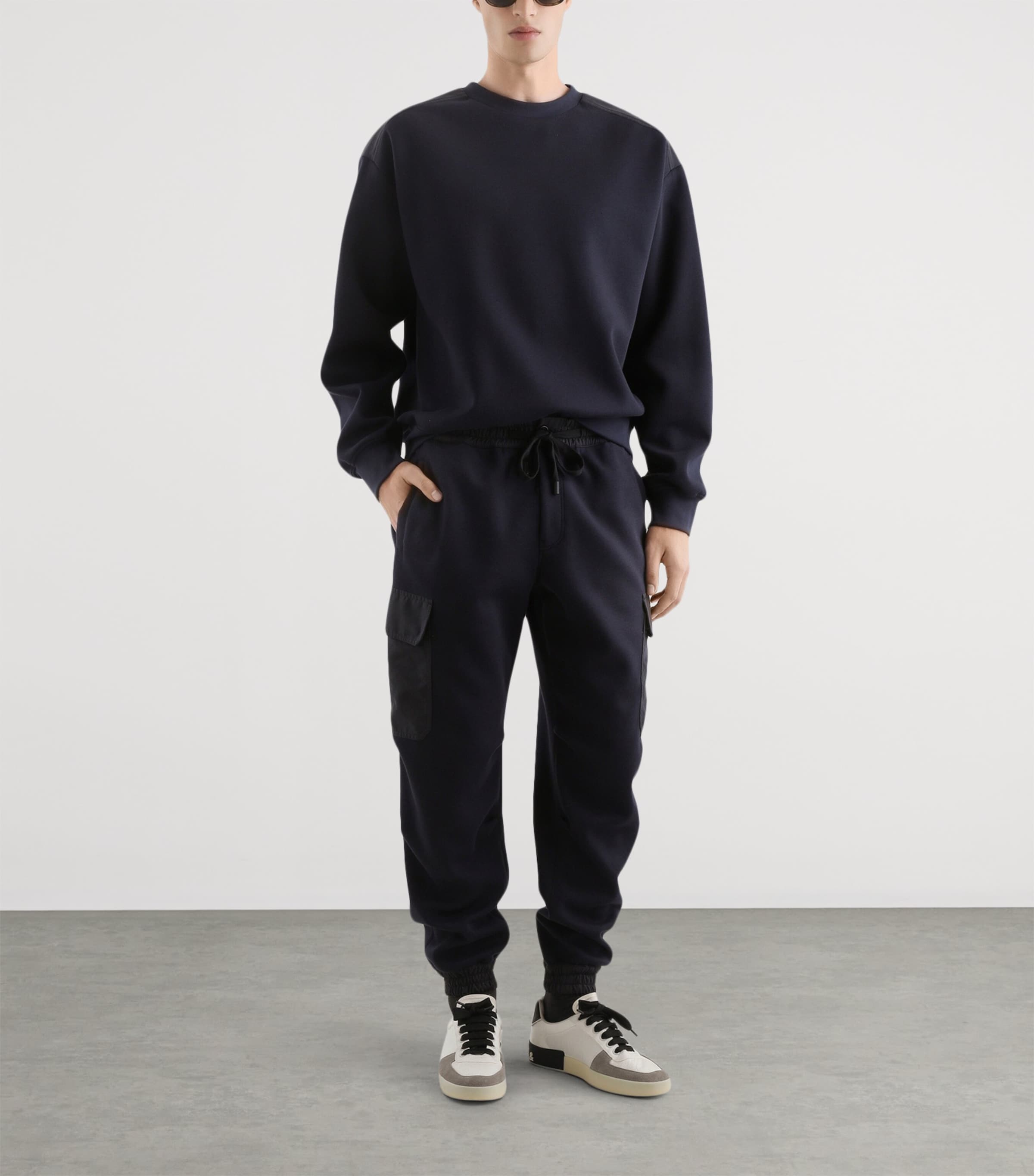 Dolce&Gabbana Mens Cotton-Blend Sweatpants Very Dark Blue Image 2