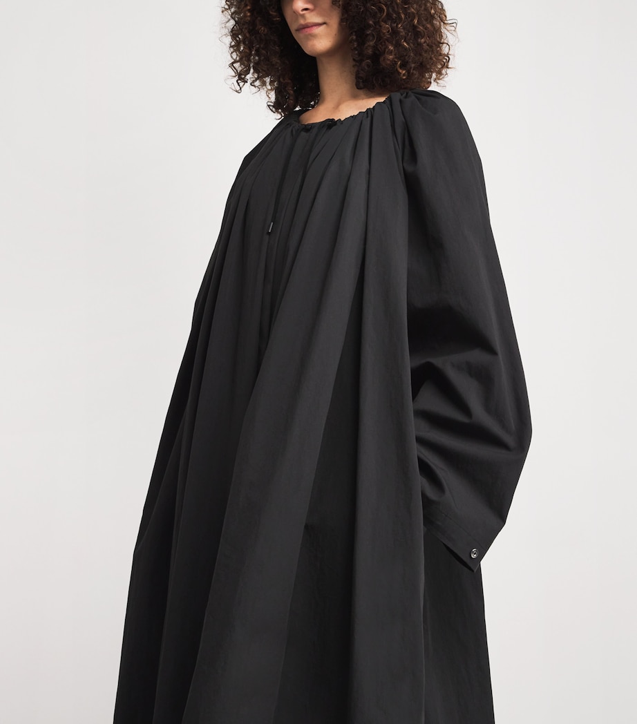 Gathered Parachute Coat 001 BLACK Image 4