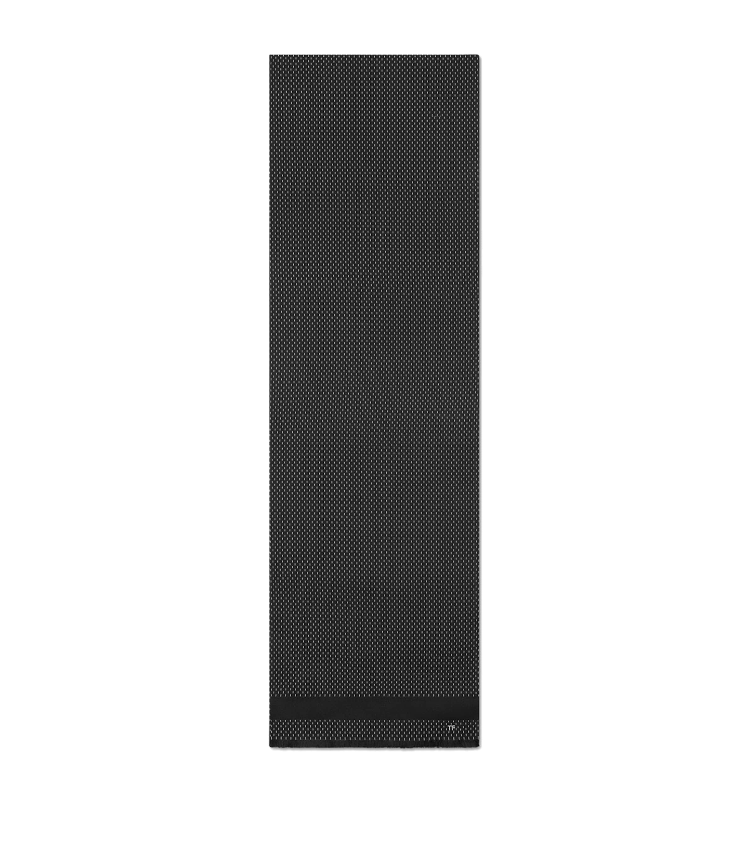 Tom Ford Silk Jacquard Scarf In Black