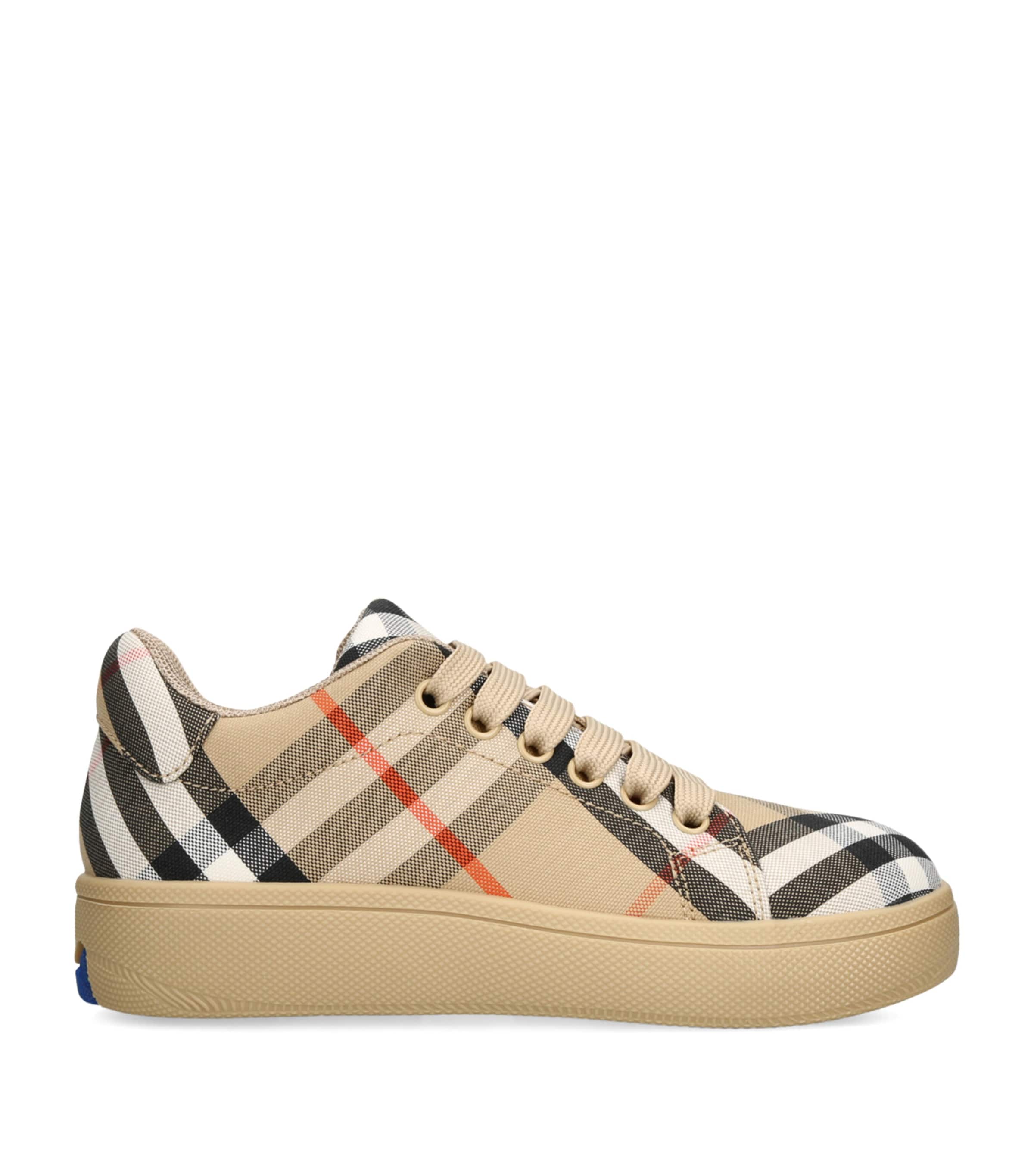 Burberry Kids Cotton Check Sneakers | Boys Shoes | Trainers | Designers | Burberry