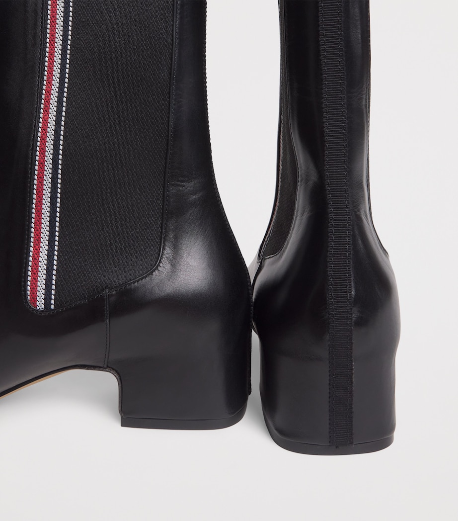 Thom Browne Leather Mid-Calf Chelsea Boots 40 Blk/wht Image 7