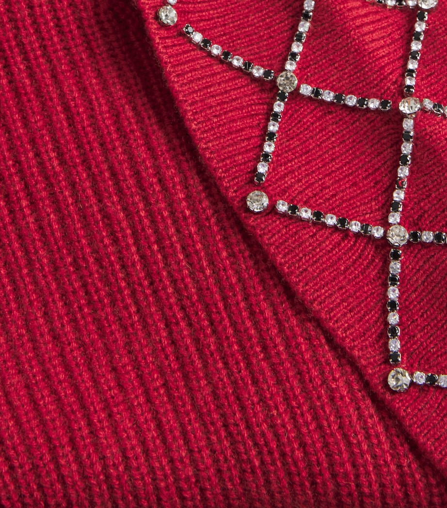 Wool-Blend Embellished Sweater CHERRY Image 5