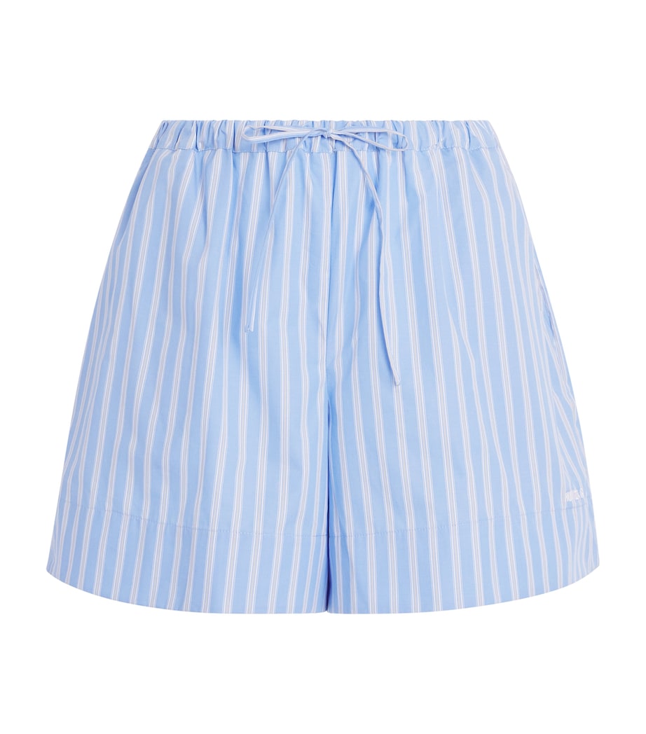 Hunza G Womens Cotton Stripe Cabana Shorts Cornflower Image 1