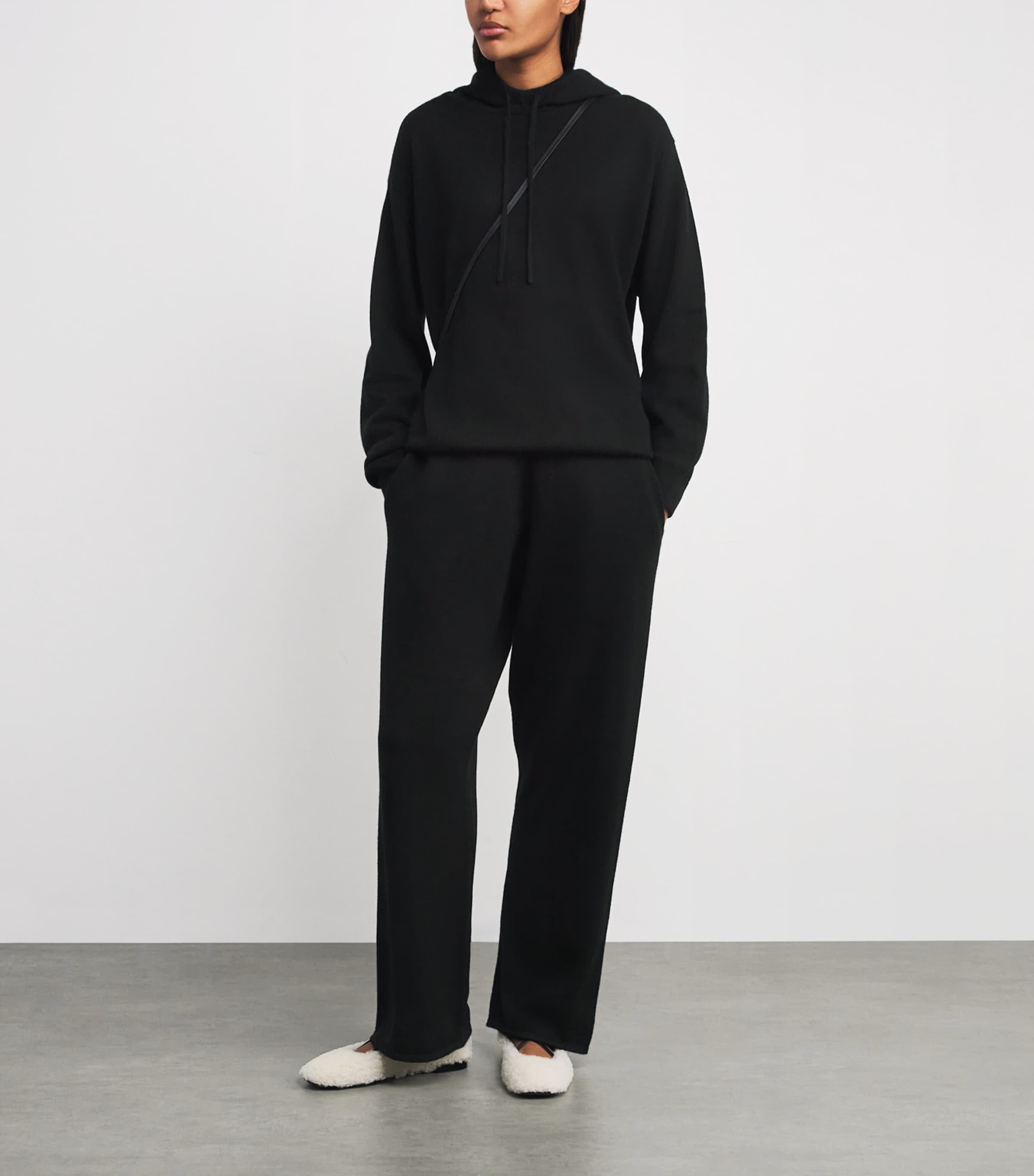 Cashmere Wide-Leg Sweatpants BLACK Image 2