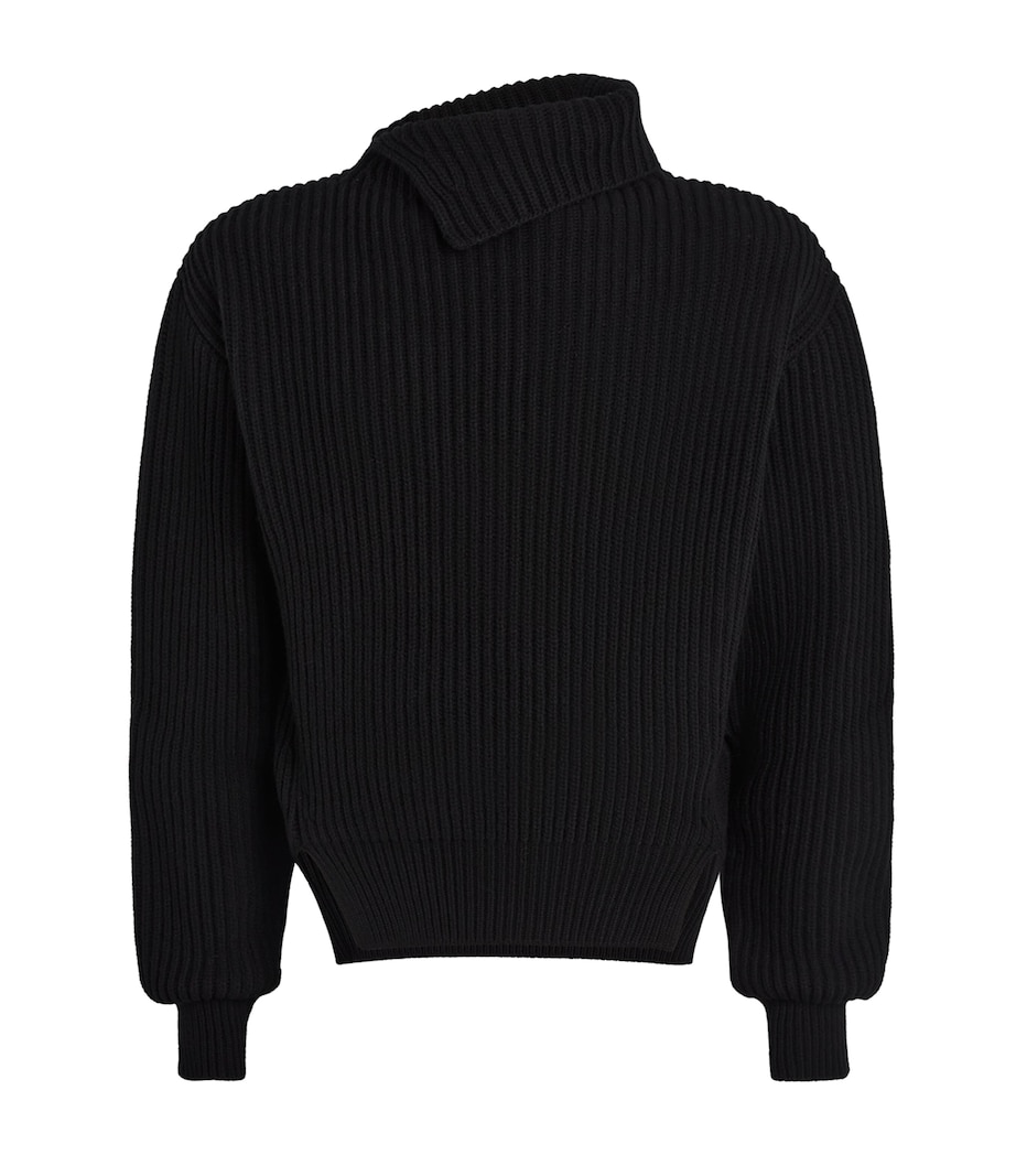 Wool Ribbed Sweater BLACK 001 Image 1
