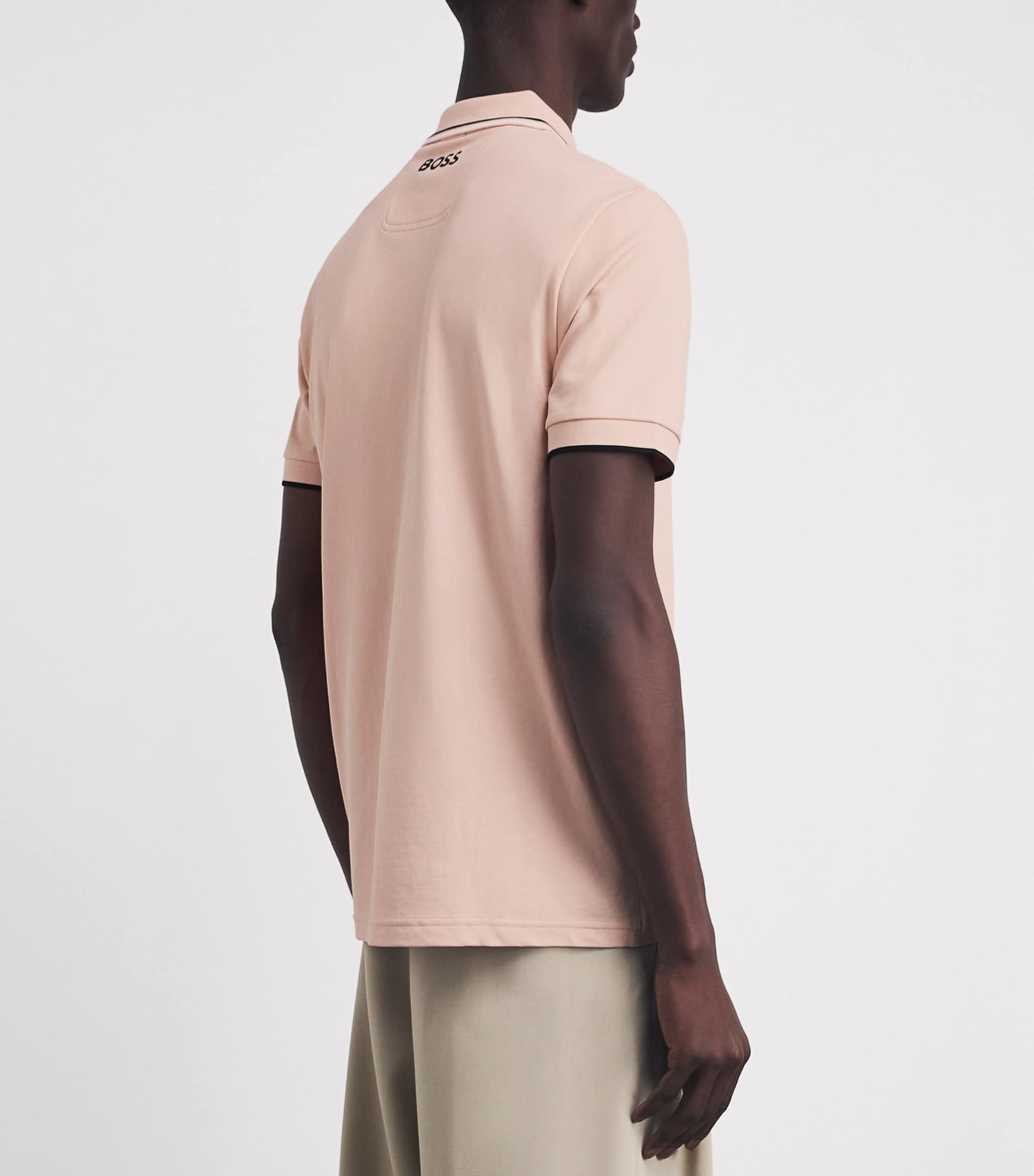 BOSS Mens Paddy Polo Shirt Light Orang Image 5