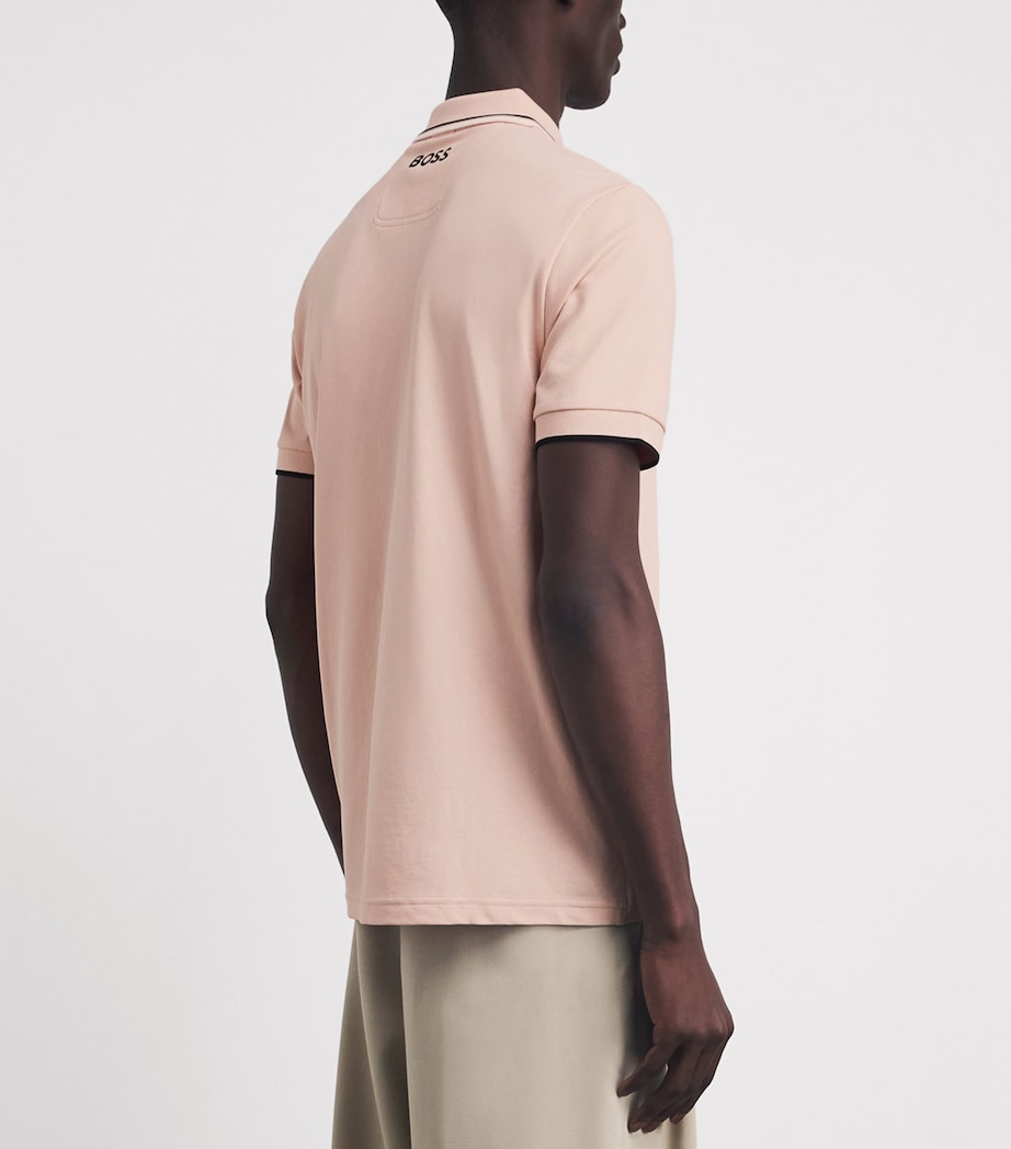 BOSS Mens Paddy Polo Shirt Light Orang Image 5