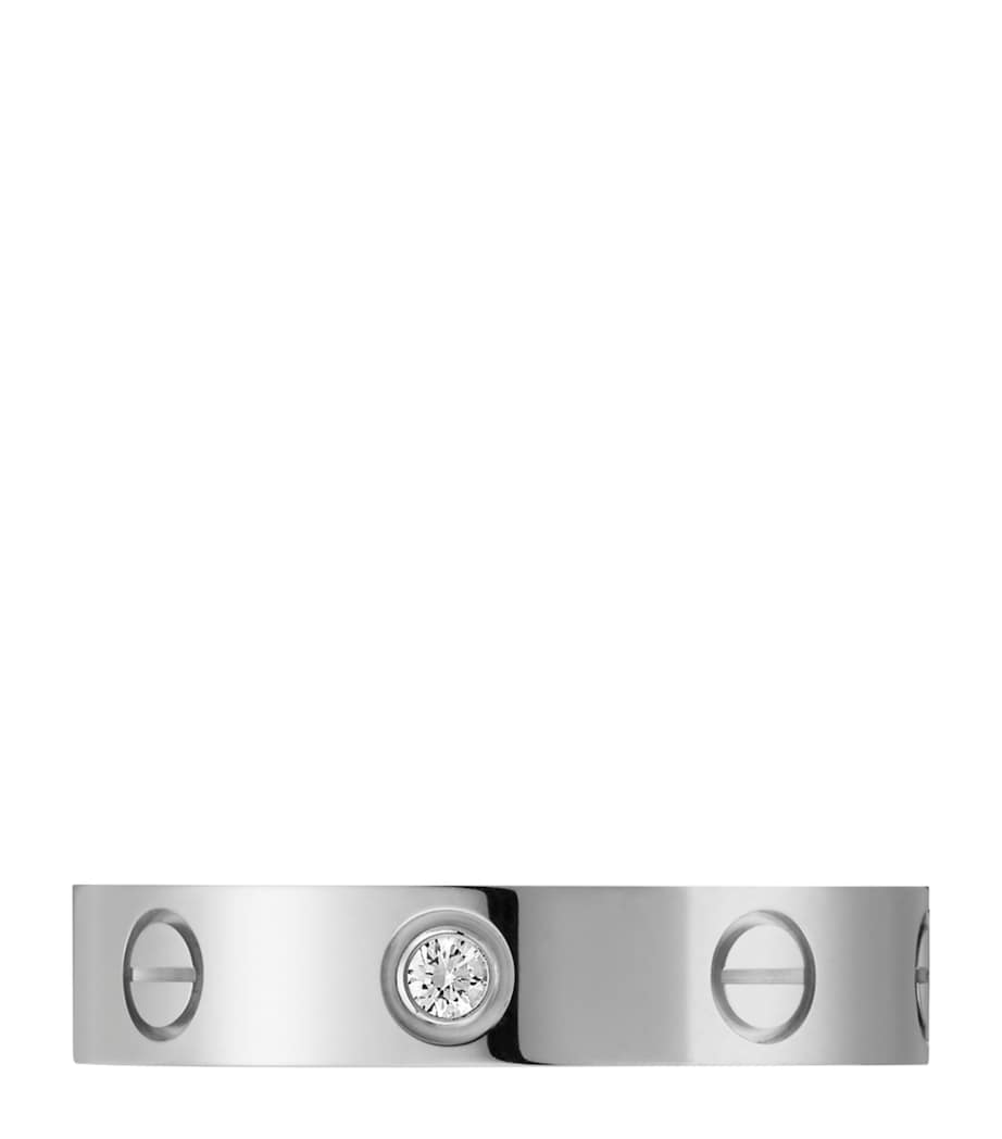 White Gold and Diamond LOVE Wedding Band MULTI Image 4