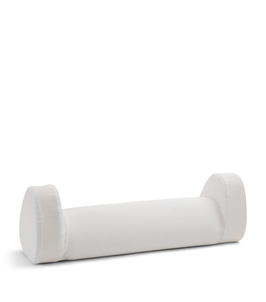 Linen Knee Pillowcase (64cm x 21cm) WHITE Image 3