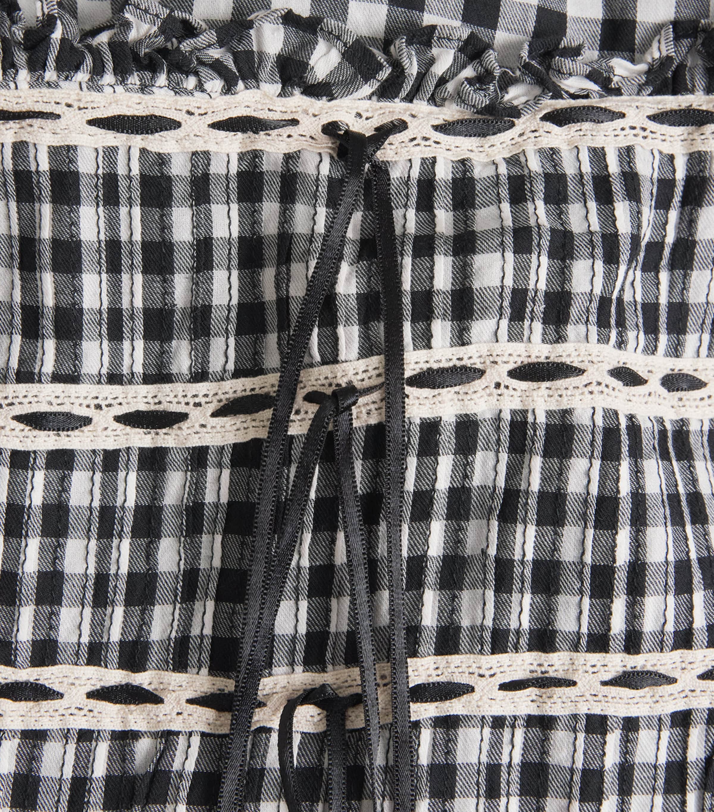 Rixo Womens Cotton Check Chandra Midi Dress Beth Check Black Image 6