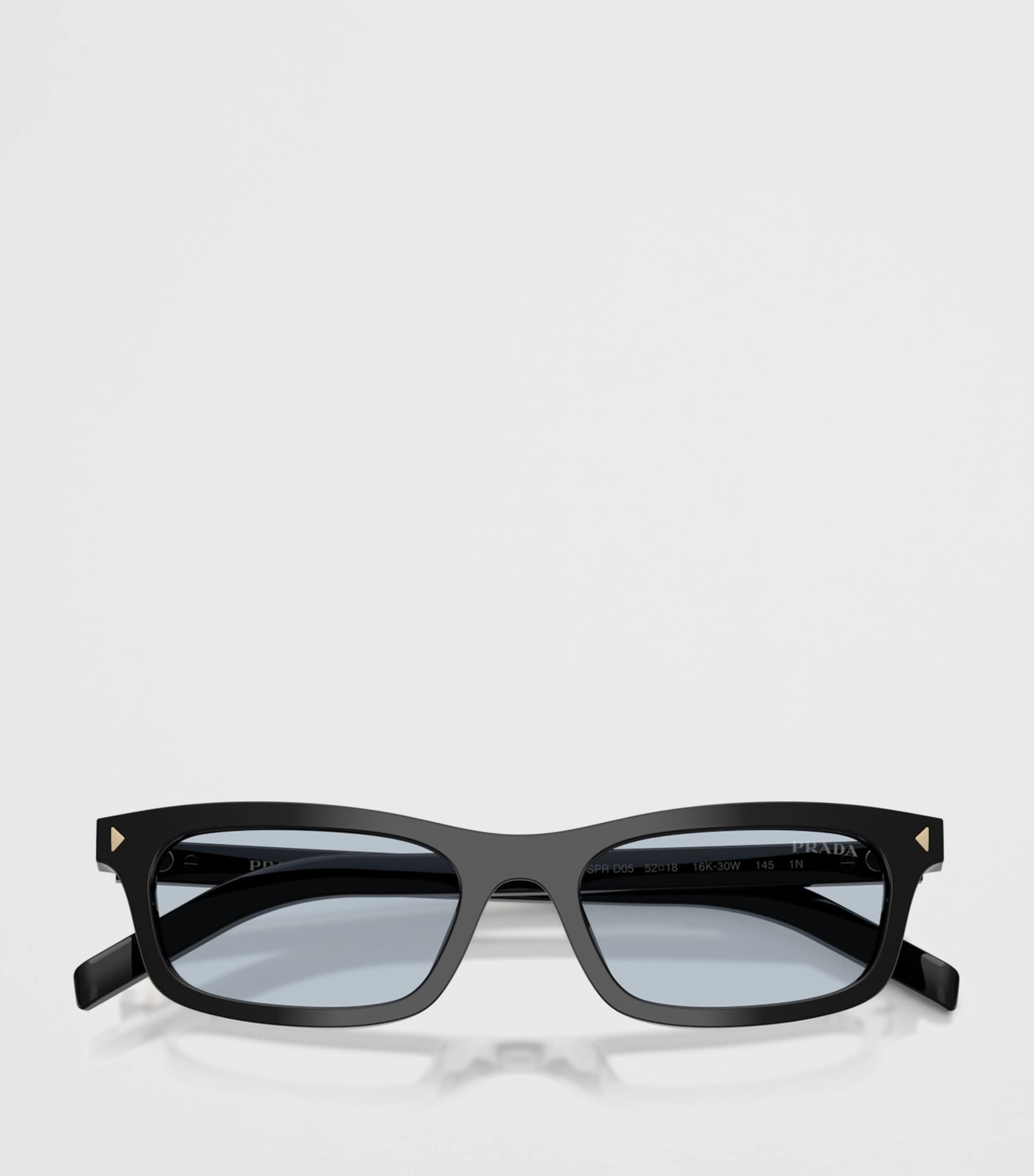 Prada Acetate Rectangle Sunglasses Black Image 5