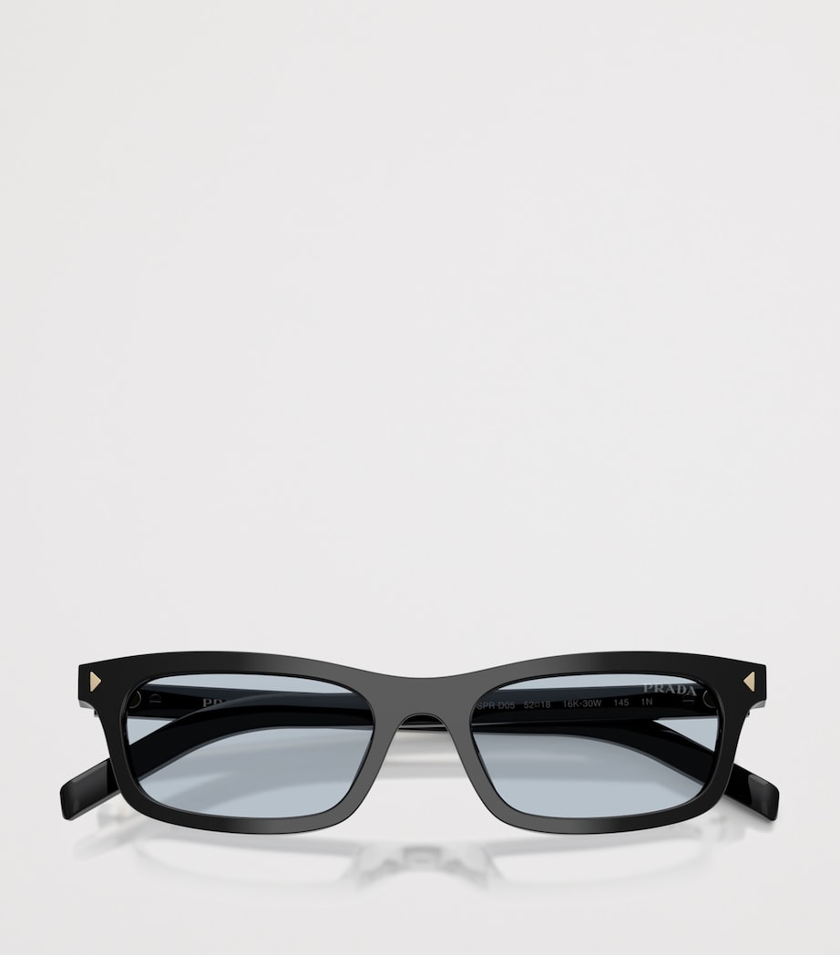 Prada Acetate Rectangle Sunglasses Black Image 5