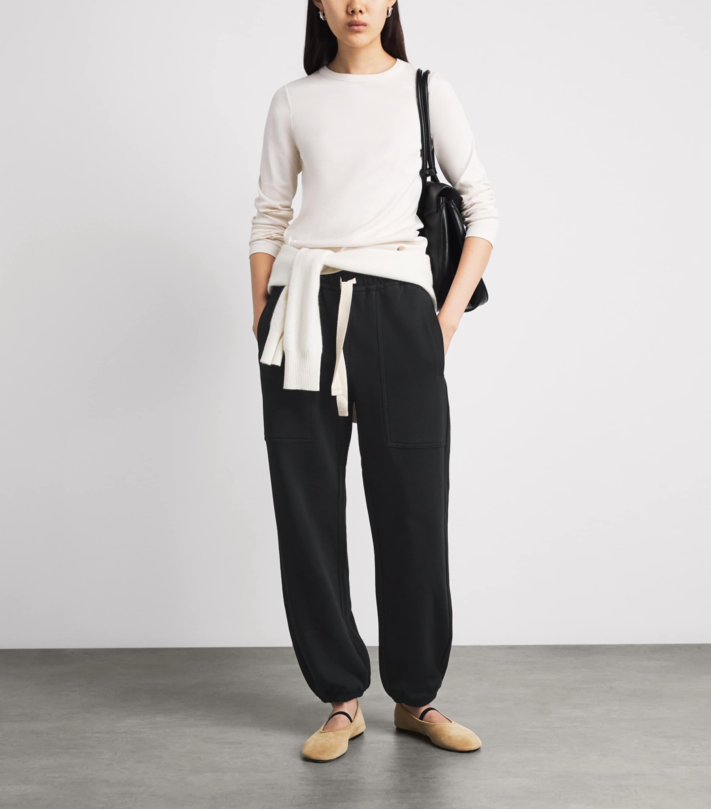 ME+EM Womens Cotton-Blend Sweatpants Black Image 2