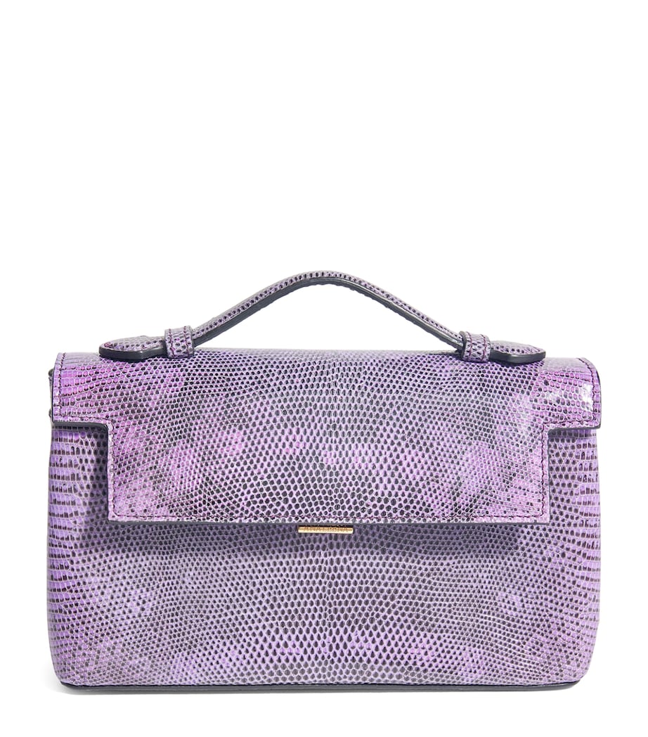 Lizard Skin Top-Handle Bag MAUVE JAVA Image 1