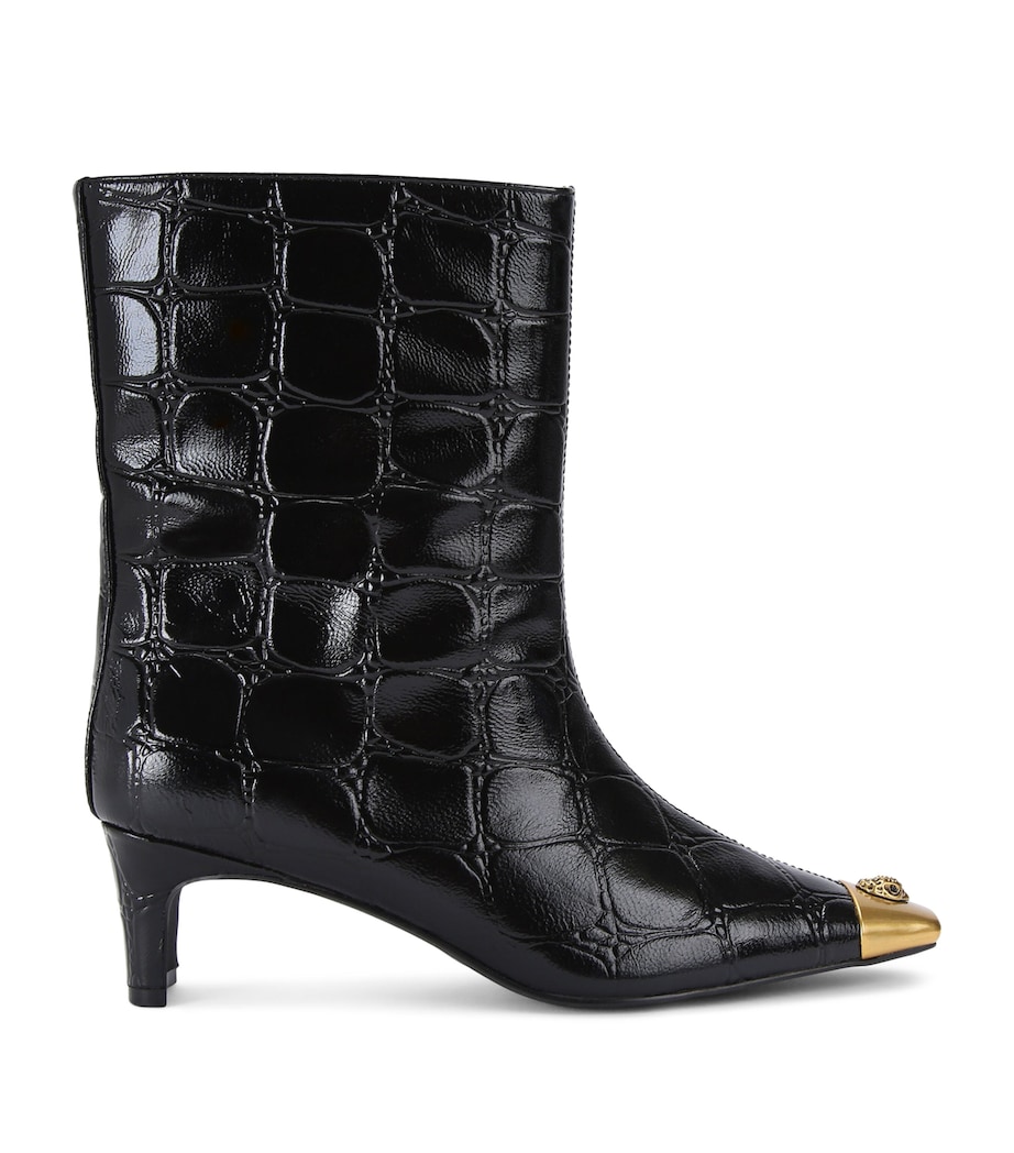Croc-Embossed Leather Regent Ankle Boots 55 BLK/OTHER Image 1