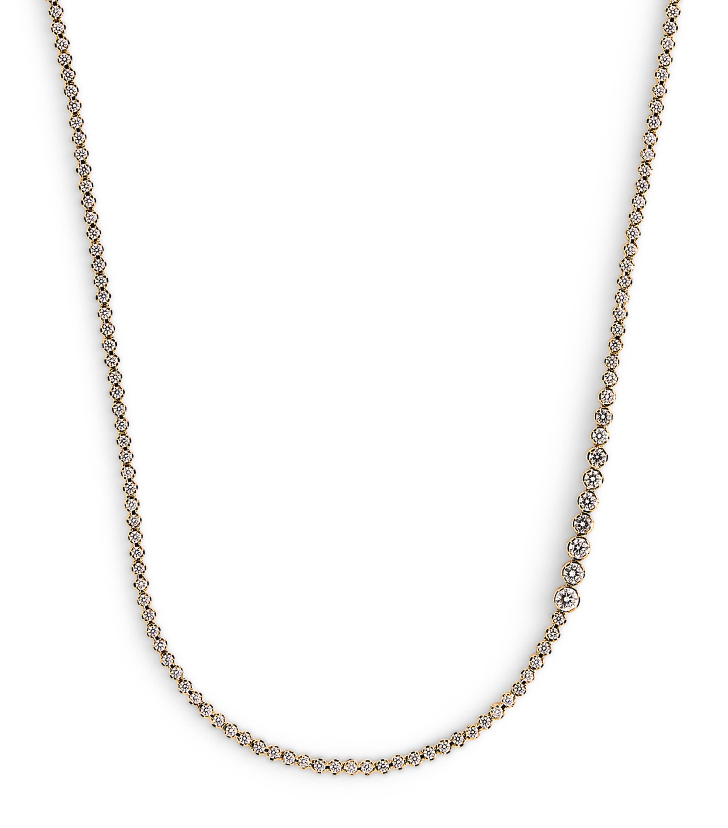 Yellow Gold and Diamond Nuage de Tennis Necklace