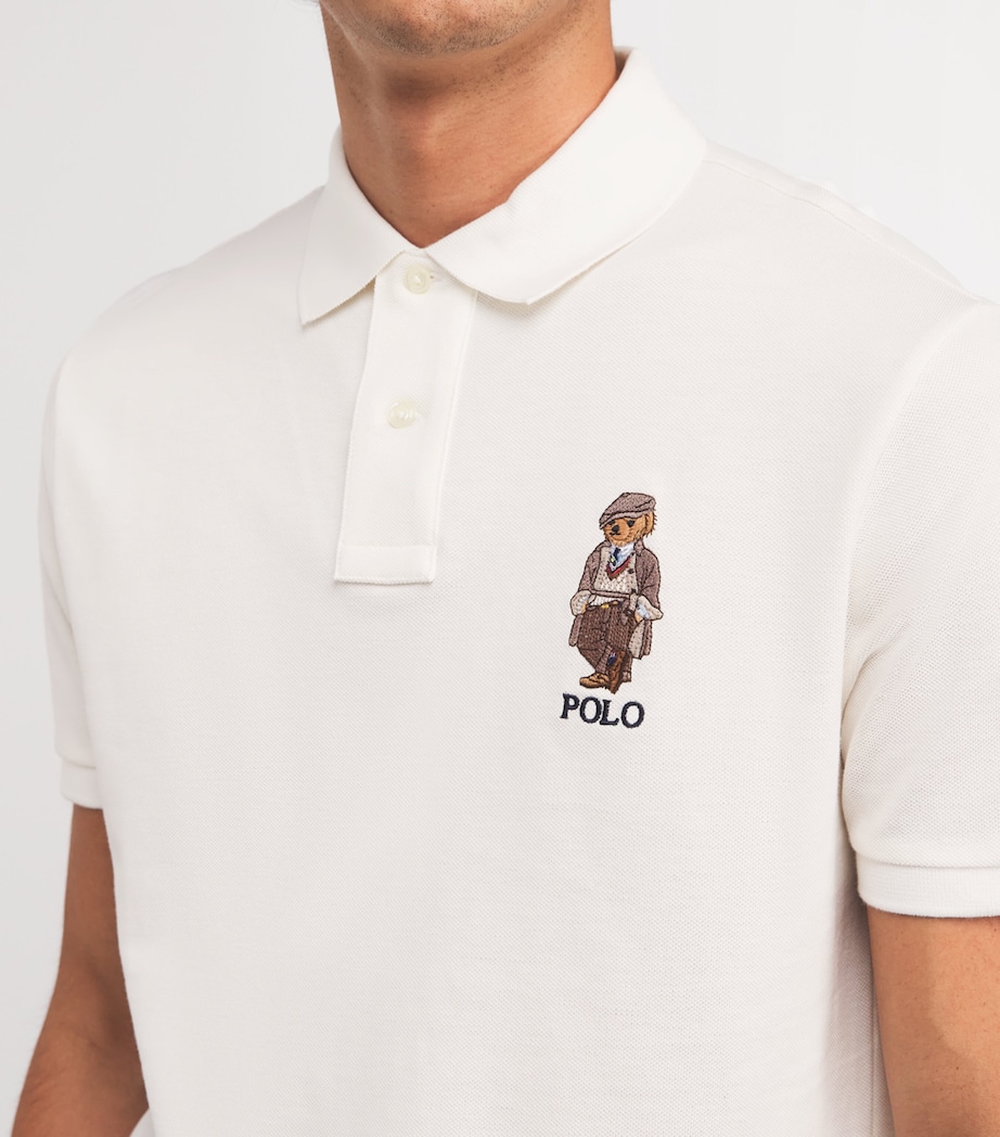 Cotton Polo Bear Polo Shirt WHITE Image 6