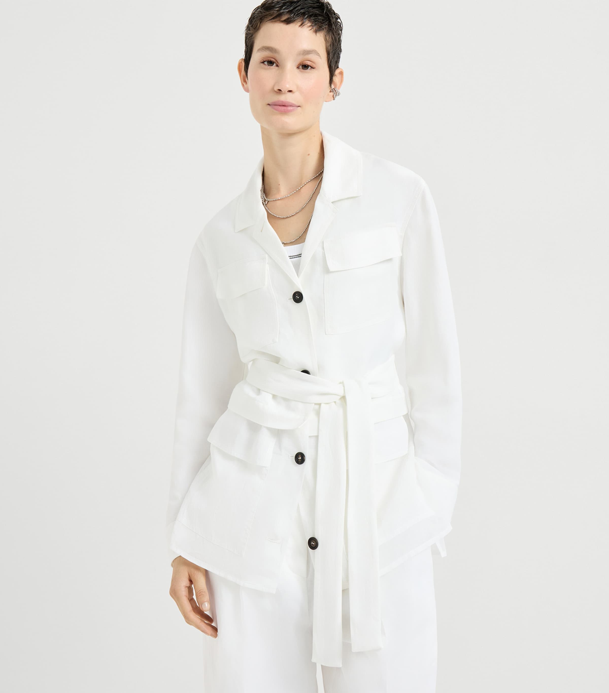 Brunello Cucinelli Womens Twill Safari Blazer Image 3