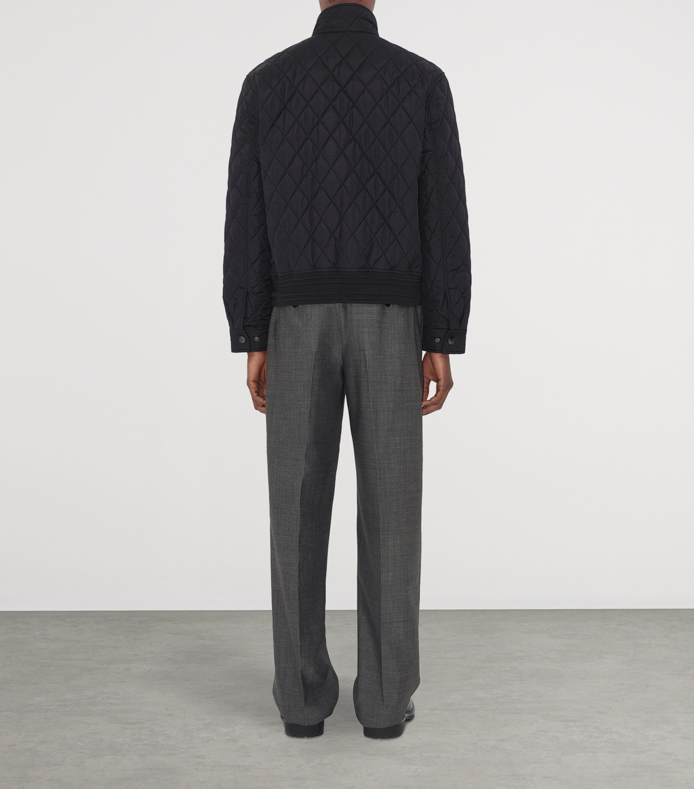 Water-Resistant Quilted Jacket BLACK Image 4