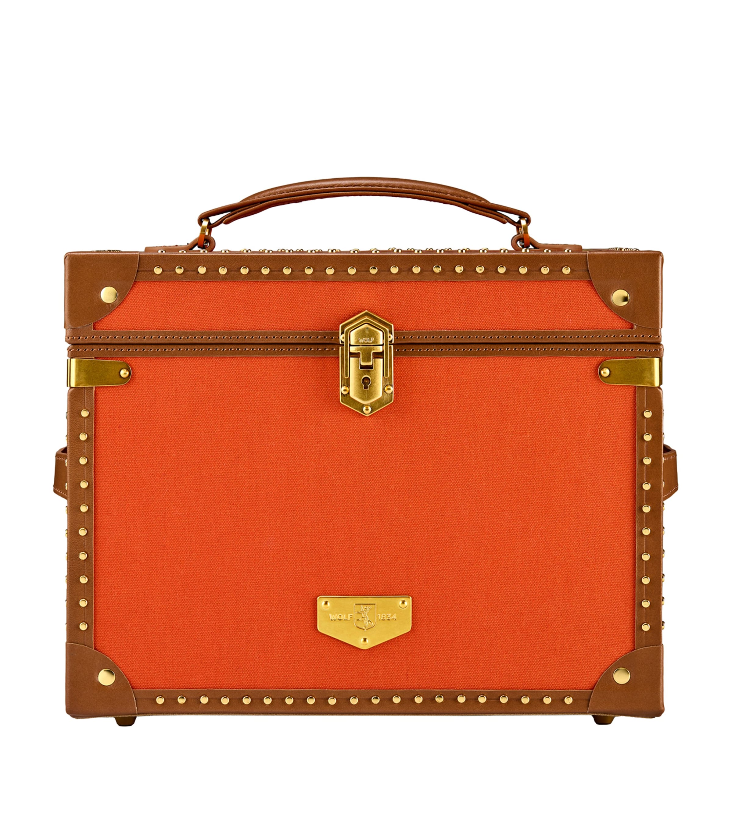 Wolf Canvas Ida Trunk Jewellery Box In Orange