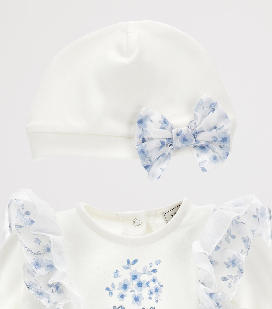 Cotton Floral All-In-One and Hat Set (1-9 Months) PANNA+AVIO Image 3