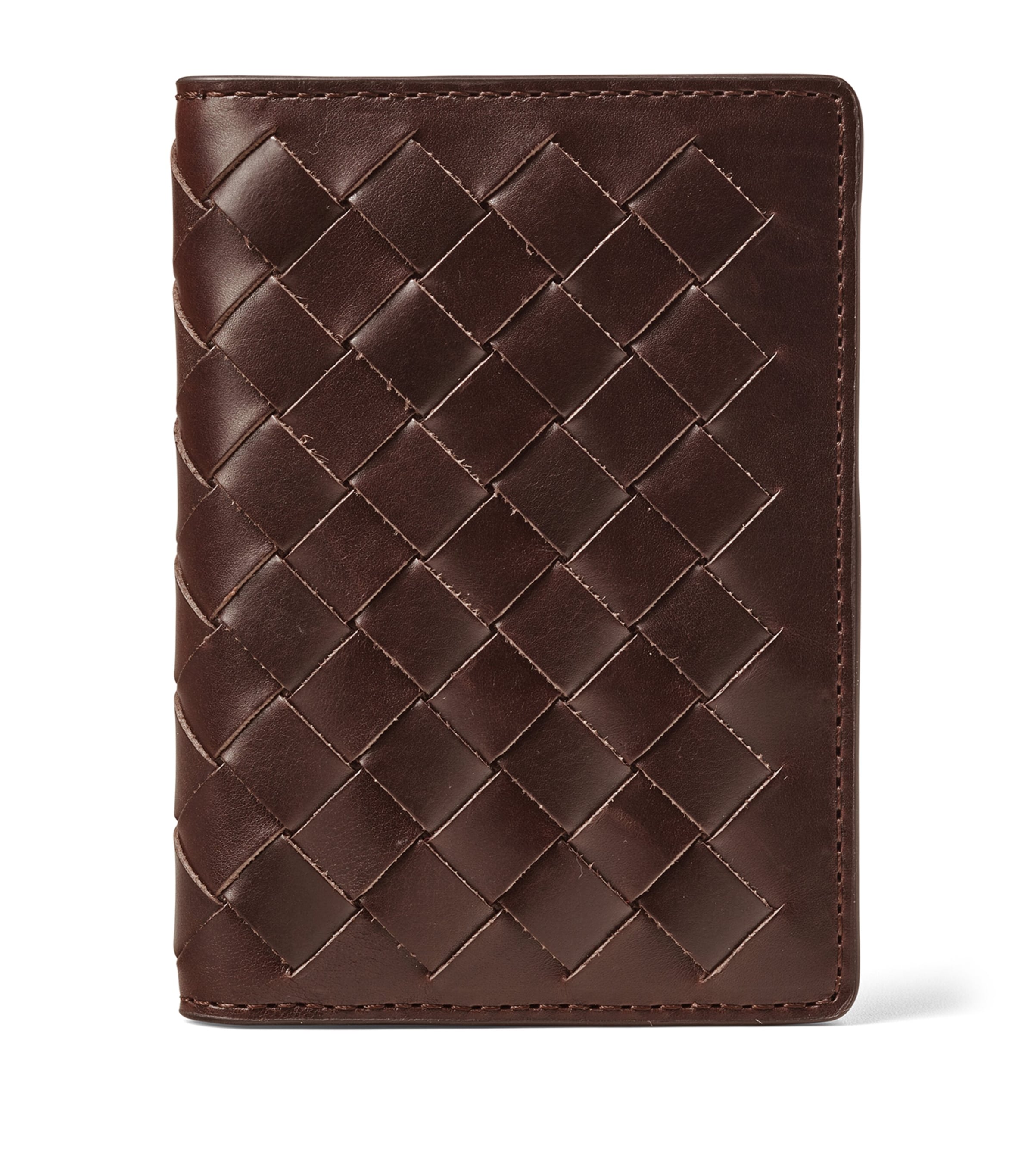 Shop Aspinal Of London Leather Double Fold Card Holder In Brown