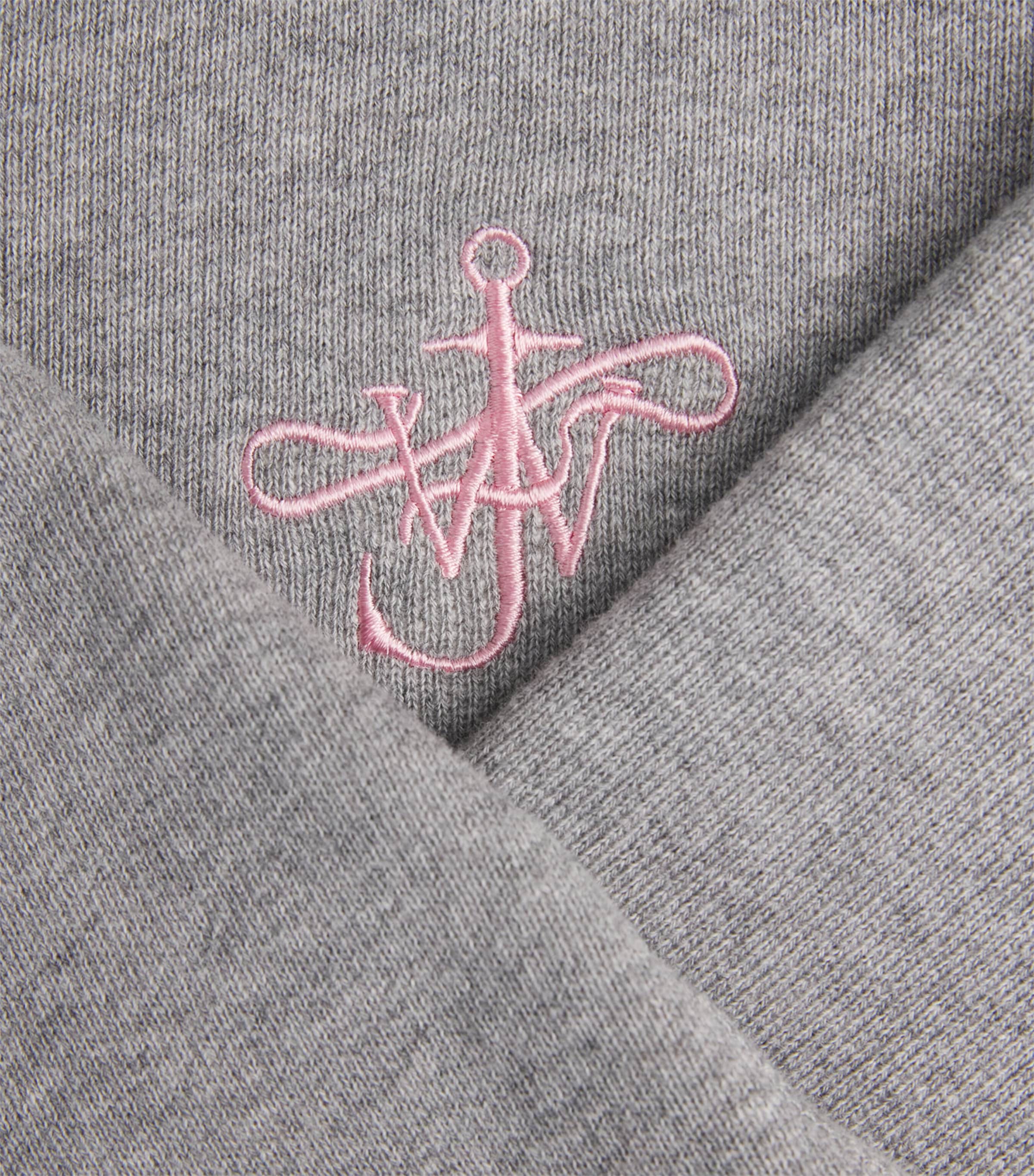 JW Anderson Mens Cotton Ribbon Anchor Sweatshirt Mid Grey Mlang Image 6