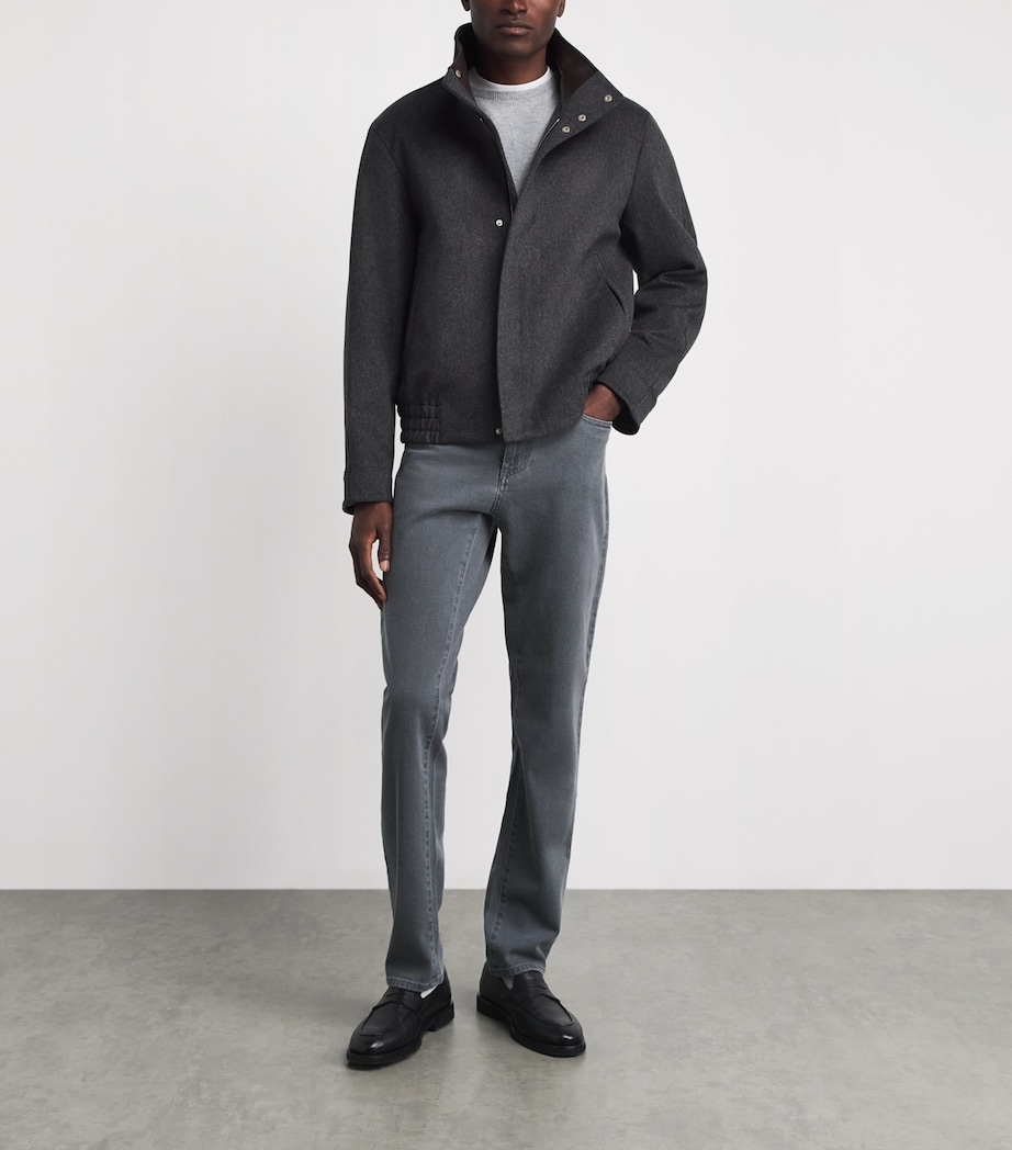 Canali Mens CAN JEAN STRT COTTON CASHMERE DENIM . Grey Image 2