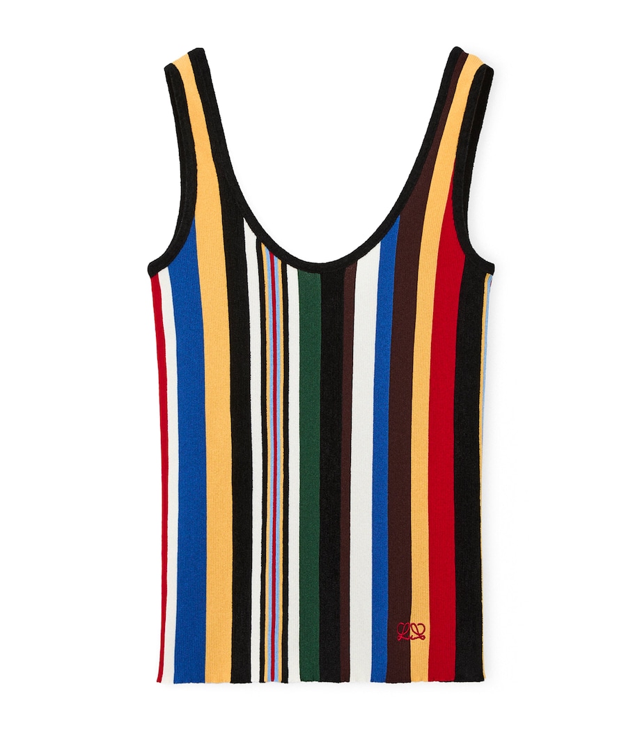 LOEWE Womens Stripe Tank Top Red/multicolour Image 1