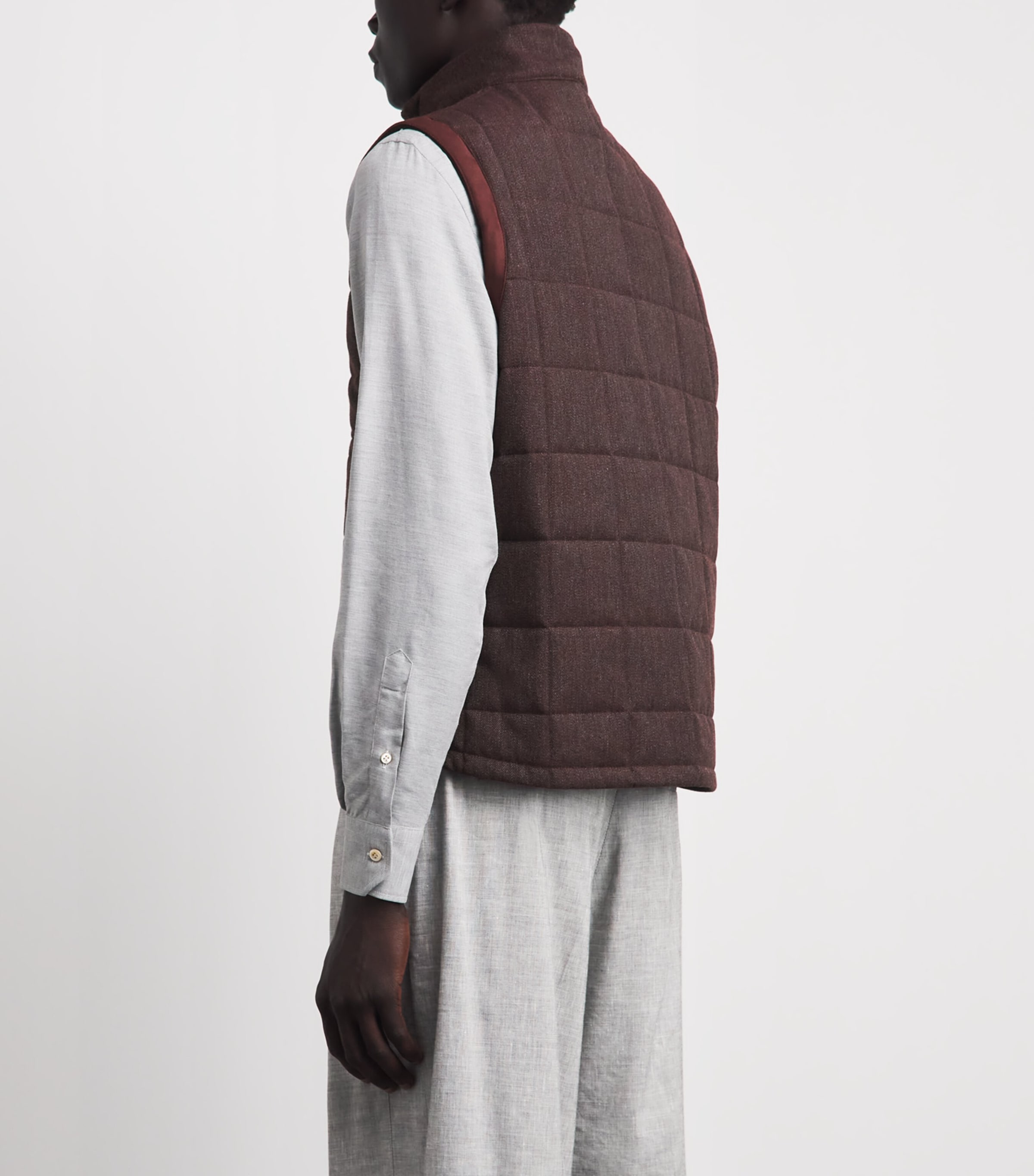 Pal Zileri Mens Reversible Padded Gilet Bordeaux Image 5