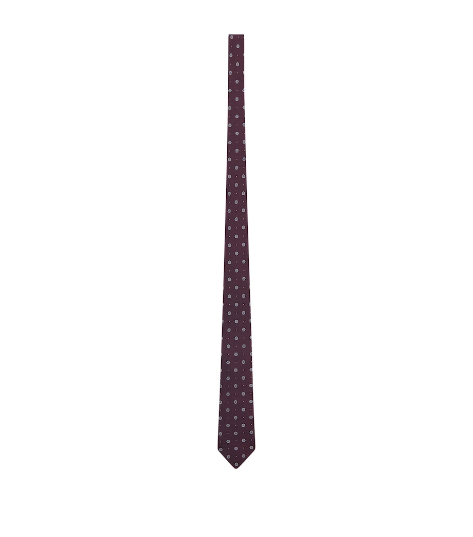 Saint Laurent Silk Jacquard Medallion Tie Image 1