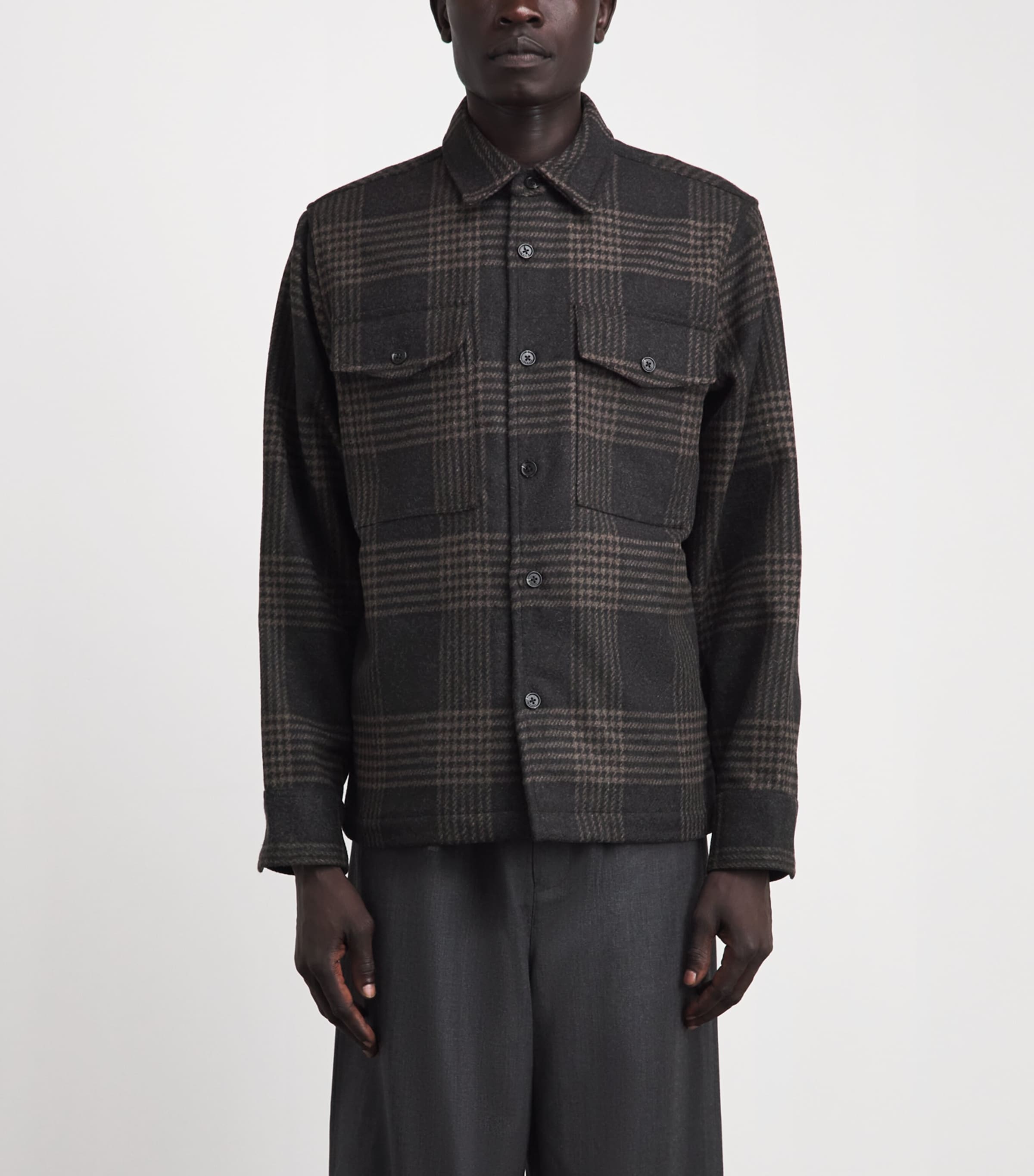 Rag & Bone Mens Wool-Blend Austin Check Jacket Brownplaid Image 4