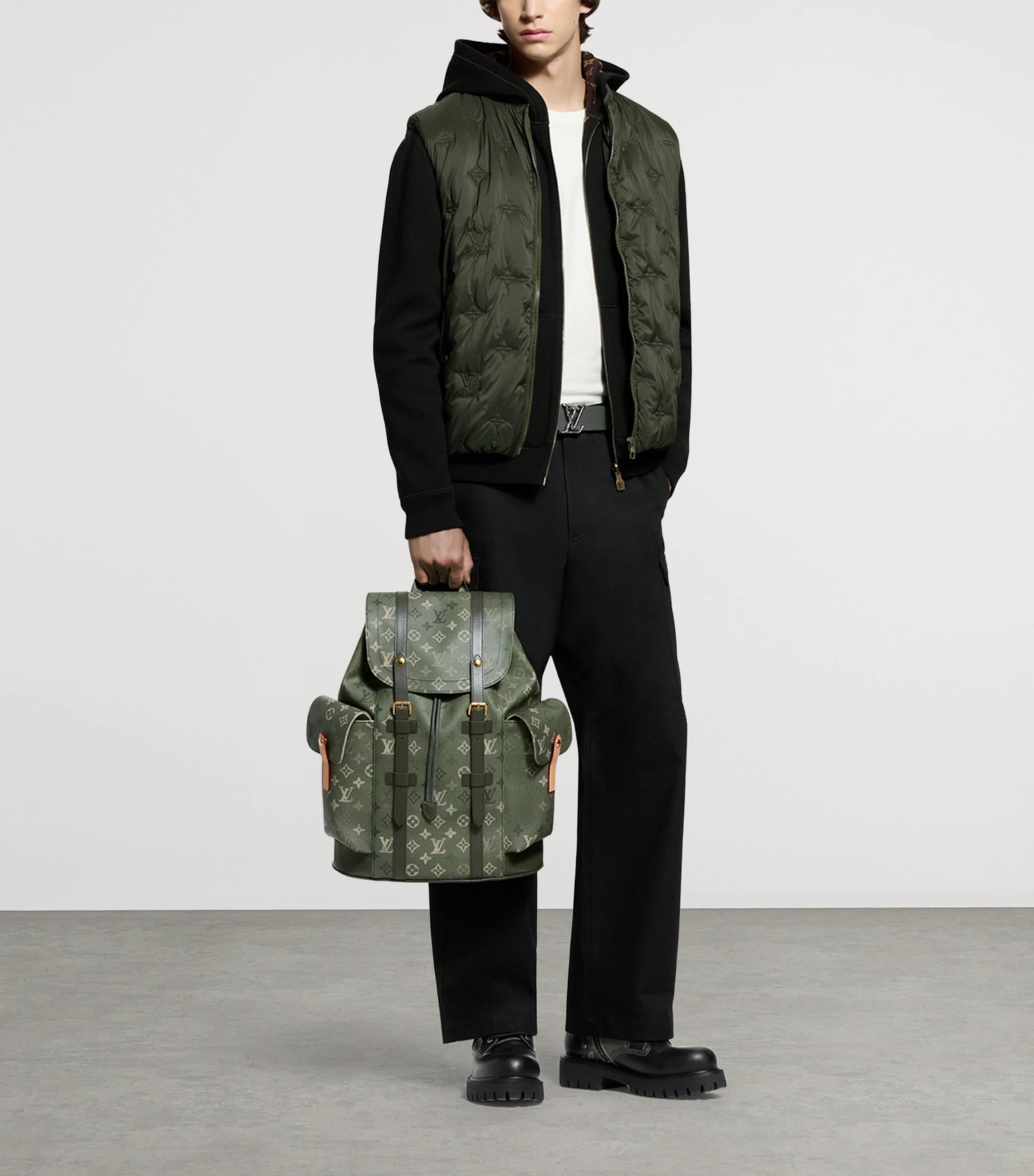 Leather Dimension Drift Belt BLACK/KHAKI GREEN Image 6