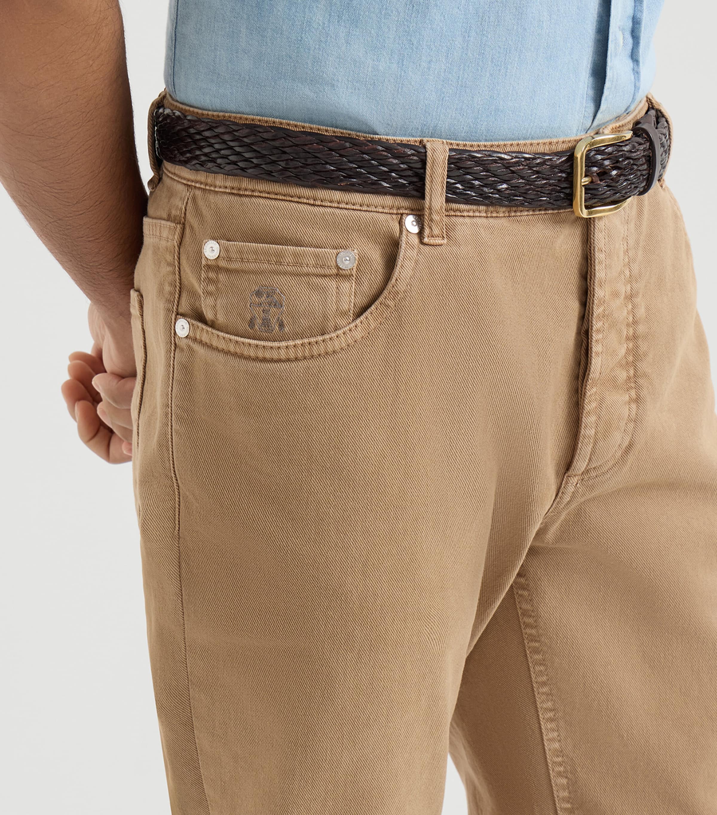 Brunello Cucinelli Mens Denim Garment-Dyed Trousers Image 6
