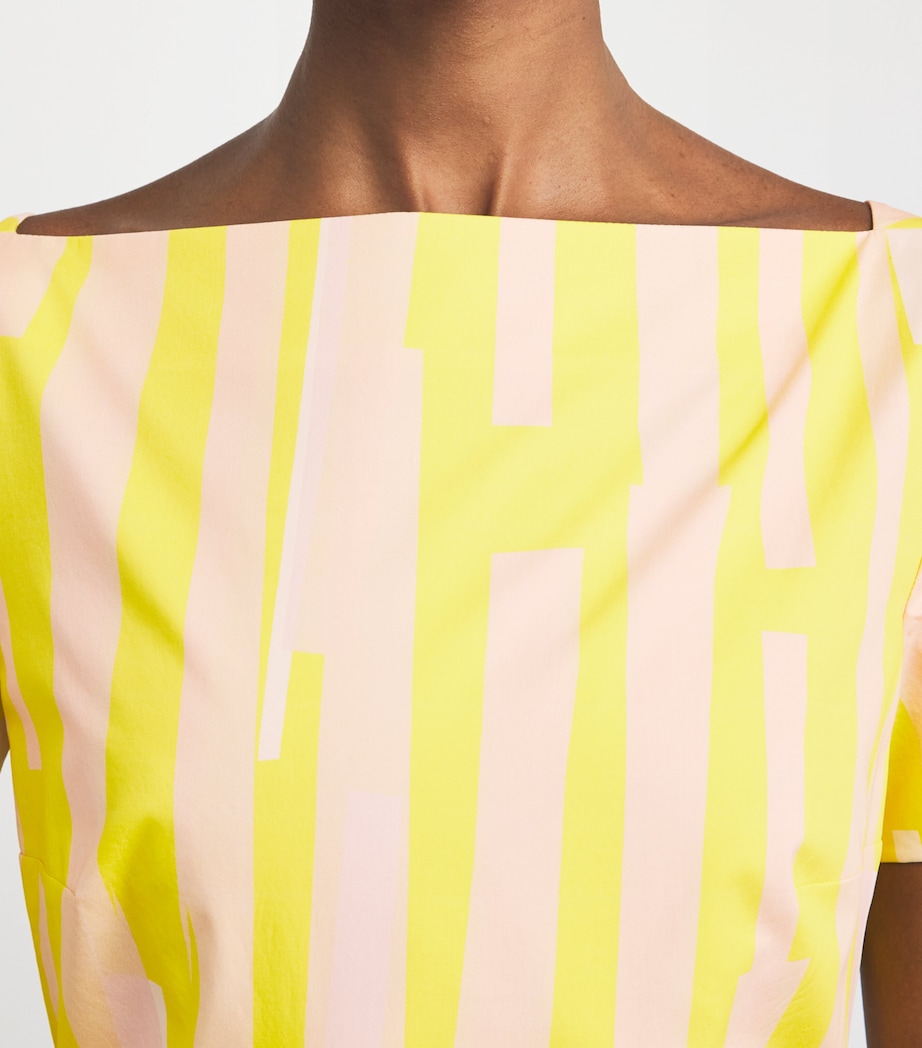 Roksanda Womens Cotton Stripe Vaela Midi Dress Collage Print Yellow Image 3