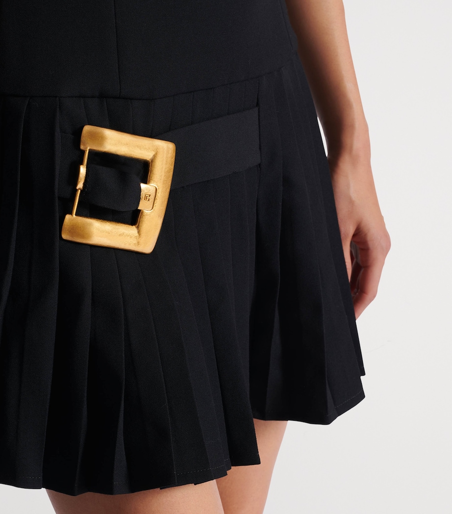 Virgin Wool Belt-Detail Mini Dress 0PA NOIR Image 5