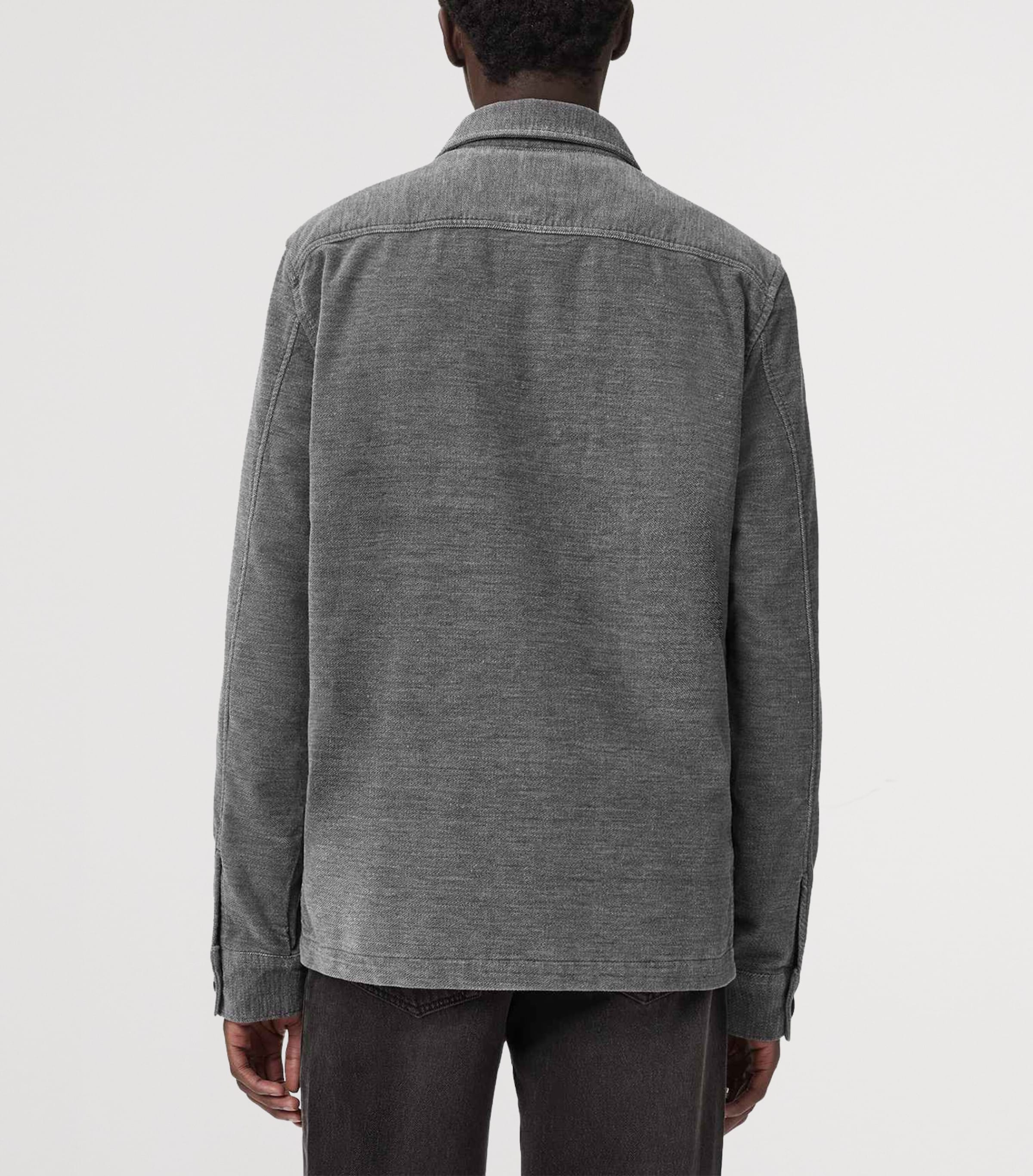 AllSaints Mens Corduroy Hawker Overshirt Light Grey Image 4