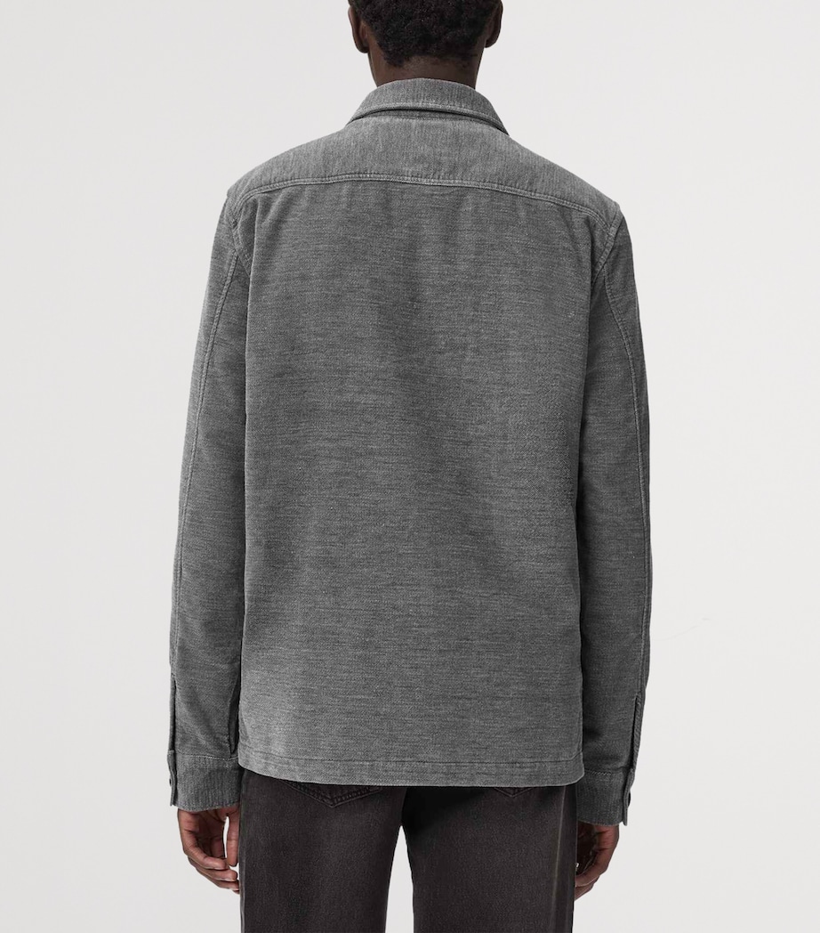 AllSaints Mens Corduroy Hawker Overshirt Light Grey Image 4