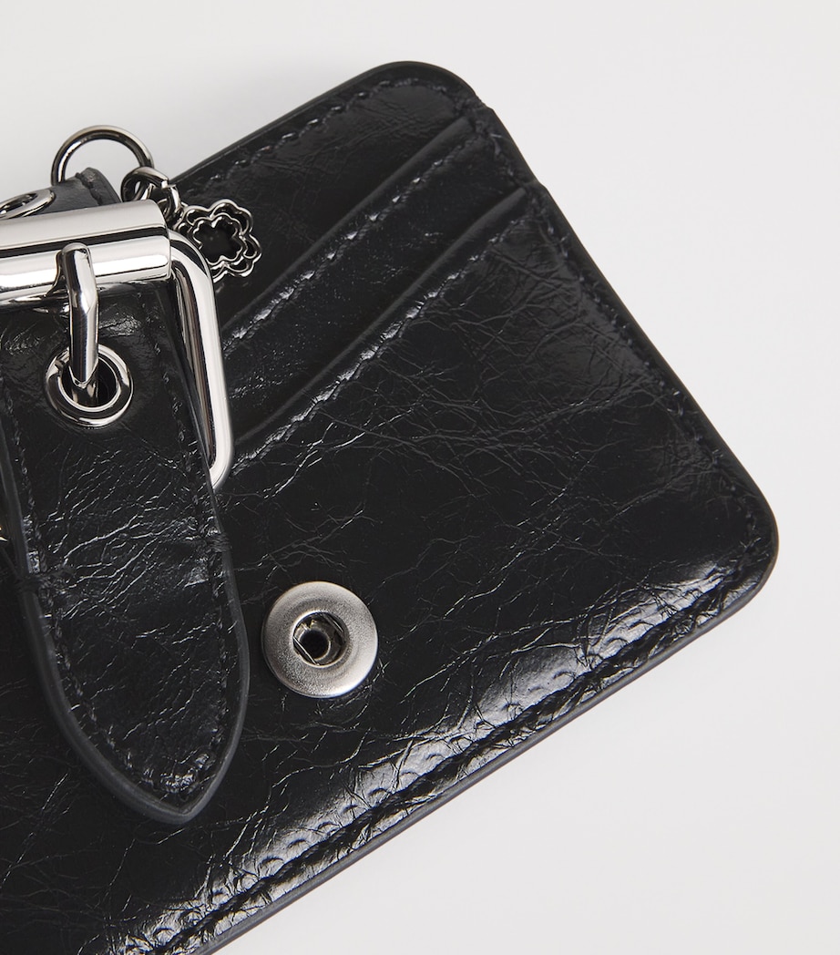Cracked Leather Miss M Card Holder BLACK Image 3