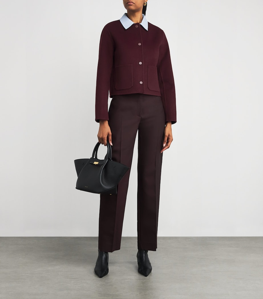Wool Collared Jacket BURGUNDY Image 2