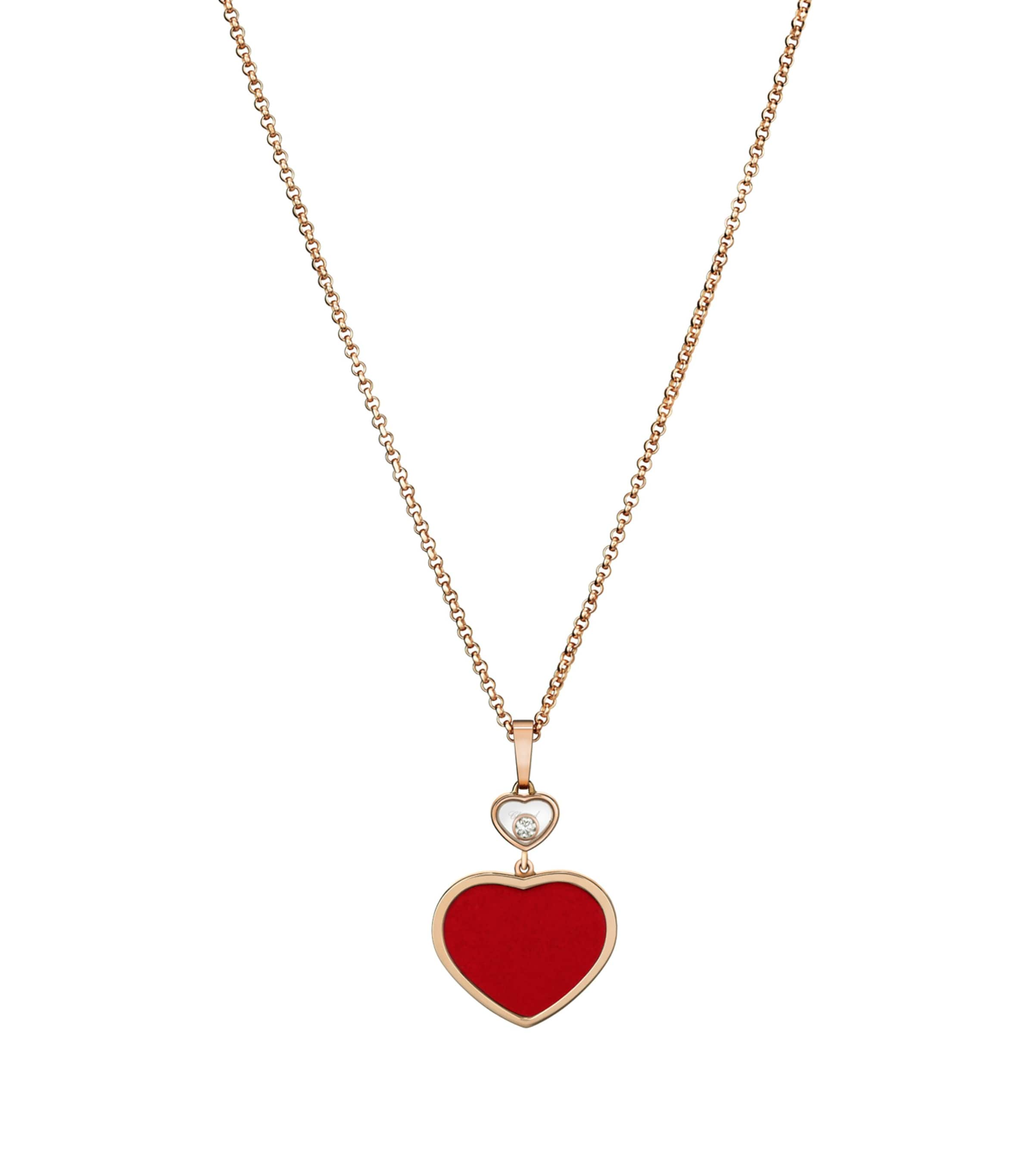 Chopard Rose Gold And Diamond Happy Hearts Pendant