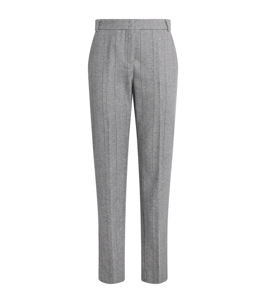 Wool-Blend Herringbone Straight Trousers GREY Image 1