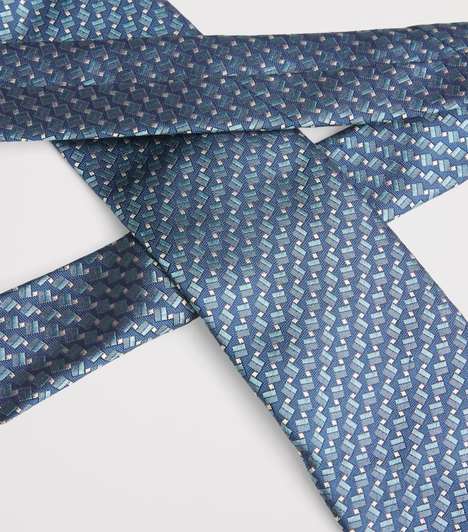 Silk Geometric Jacquard Tie 4 Image 4