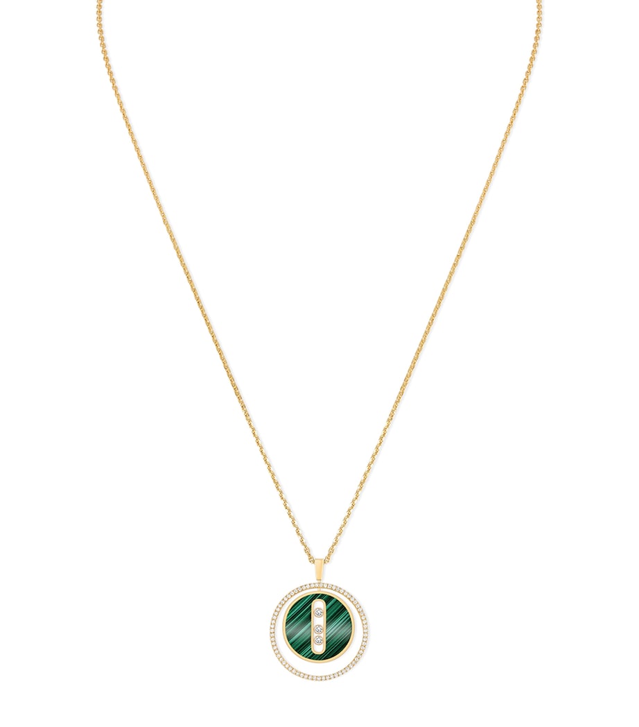 Yellow Gold, Diamond and Malachite Lucky Move Necklace YELLOW GOLD Image 1