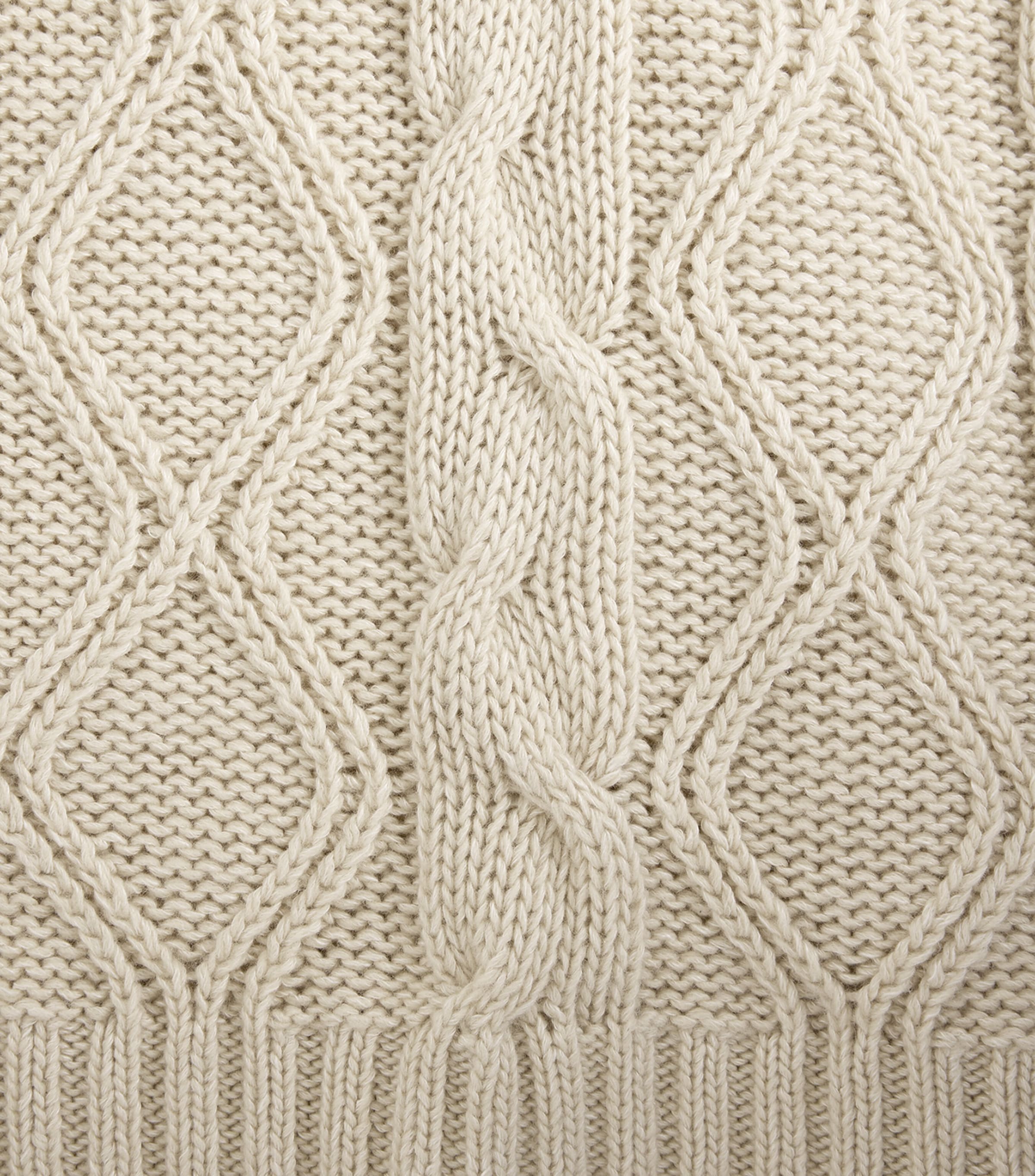 Dunhill Mens Cashmere-Blend Aran Cable-Knit Sweater Image 6